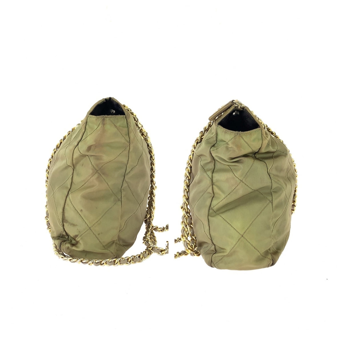 Prada Khaki Nylon Shoulder Bag (Pre-Owned)