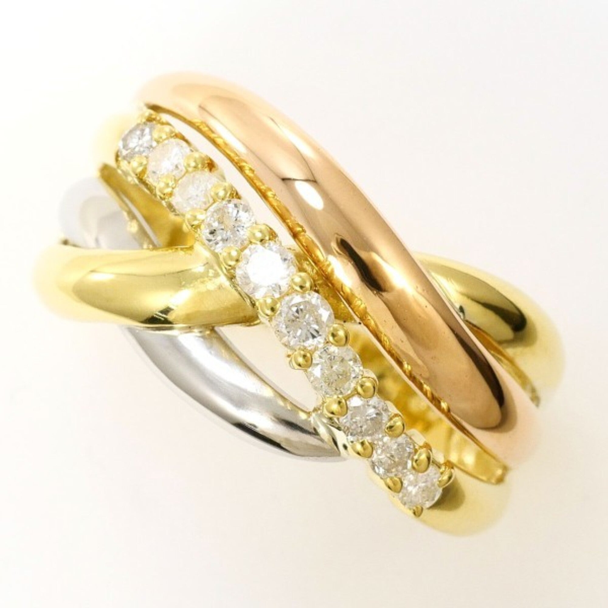 Unbranded Pink Gold Yellow Gold Platinum 900 Band Ring (Pre-Owned)