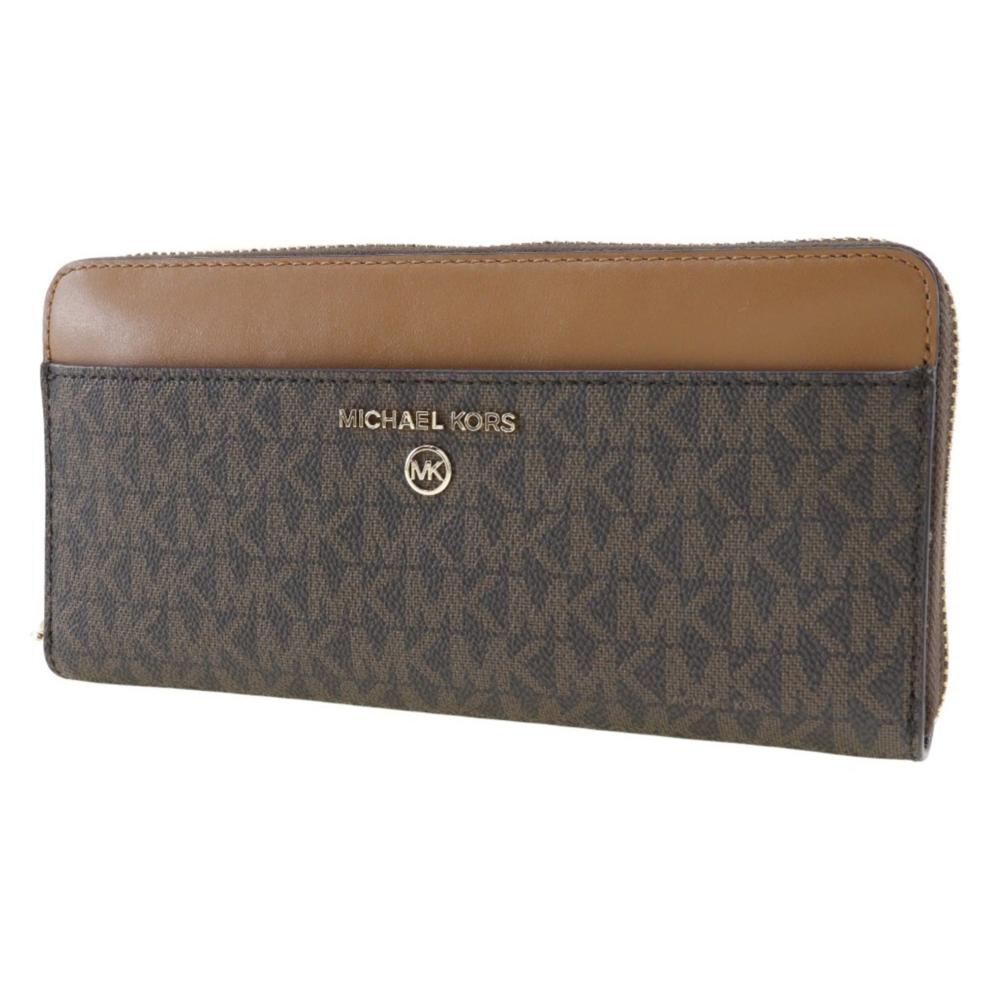 Michael Kors Brown Leather Long Wallet (Bi-Fold) (Pre-Owned)