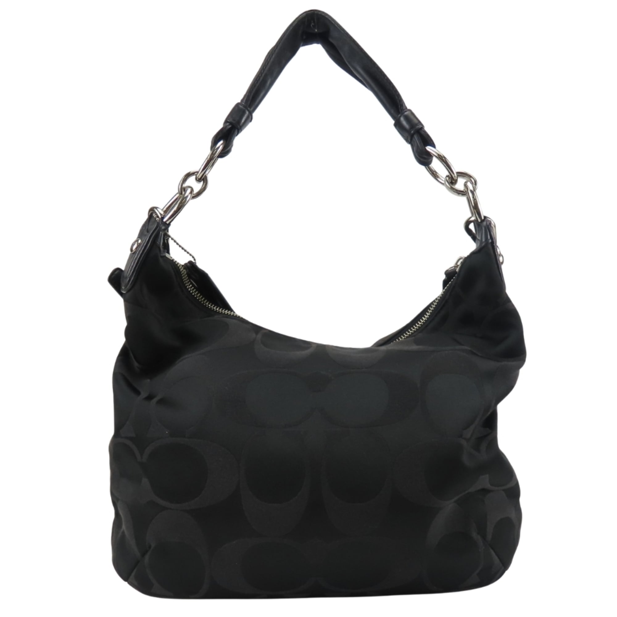 Coach Black Signature Line Shoulder Bag (Pre-Owned)