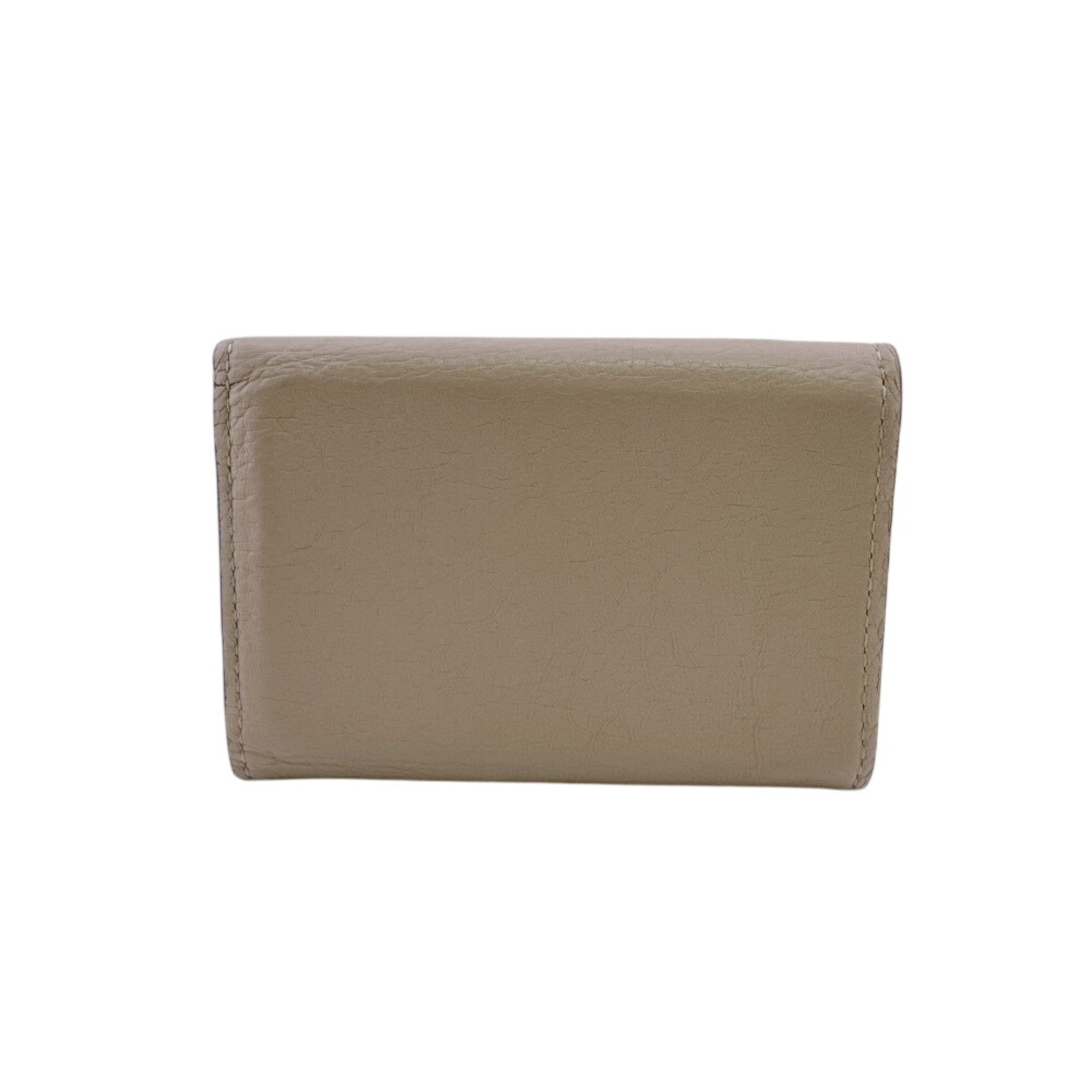 Louis Vuitton Beige Leather Wallet (Tri-Fold) (Pre-Owned)