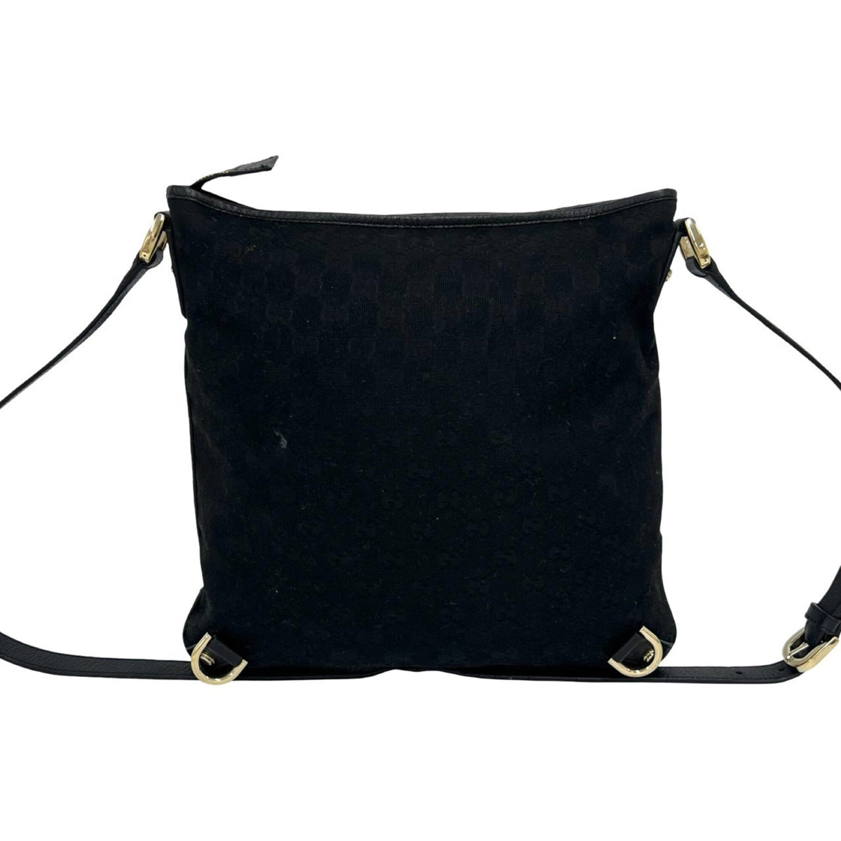 Gucci Black Canvas Leather Crossbody Bag Pochette Shoulder Bag (Pre-Owned)