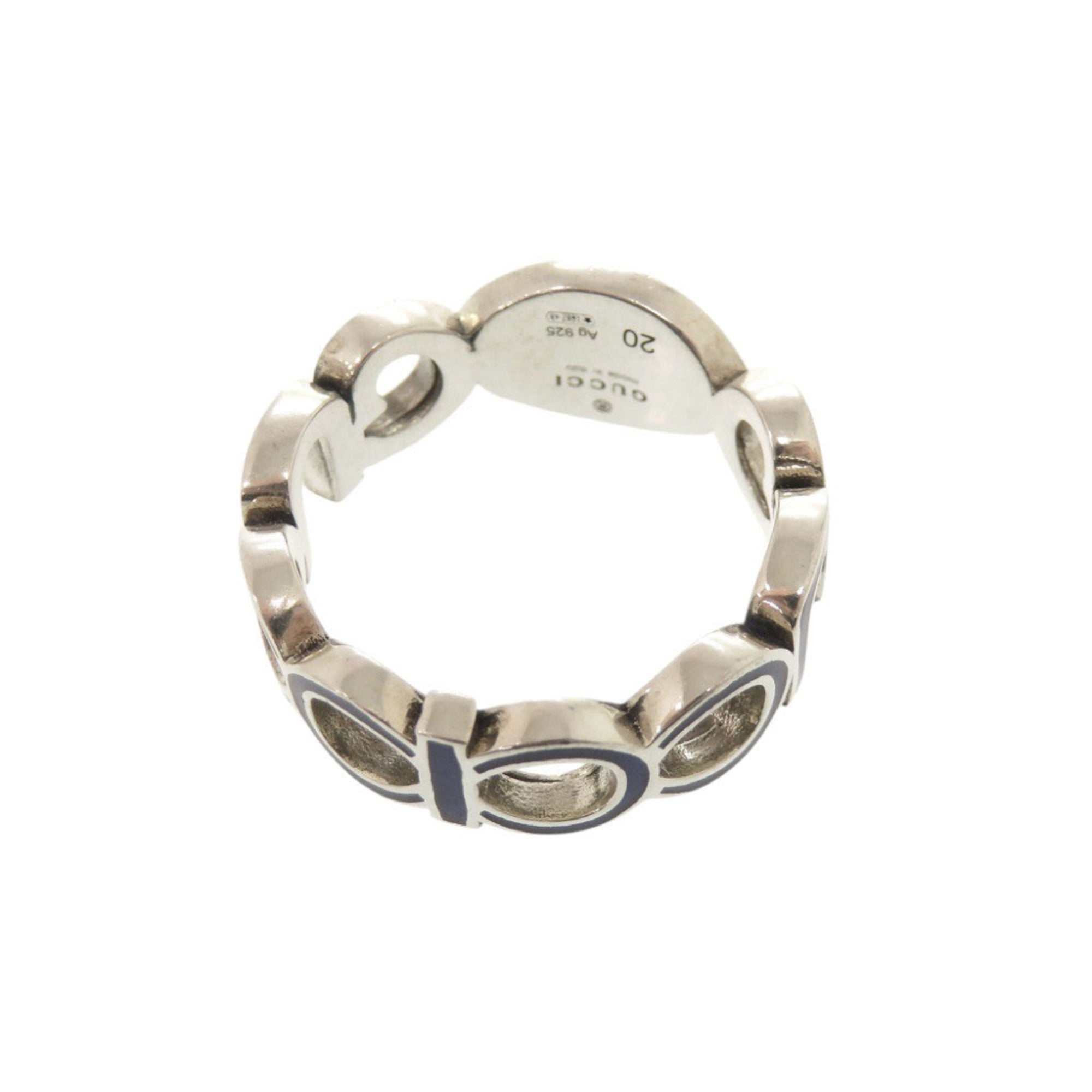 Gucci Silver Blue Silver 925 Band Ring (Pre-Owned)