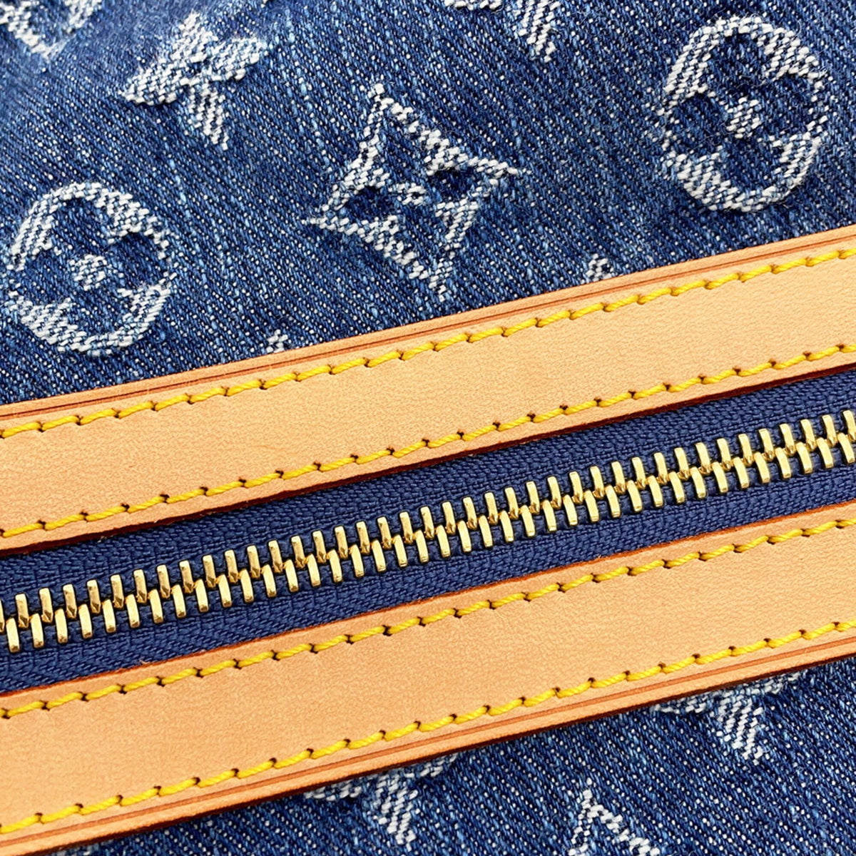 Louis Vuitton Blue Yellow Monogram Denim Shoulder Bag (Pre-Owned)