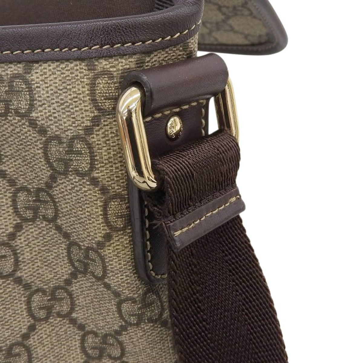 Gucci Beige Brown Pvc Shoulder Bag (Pre-Owned)