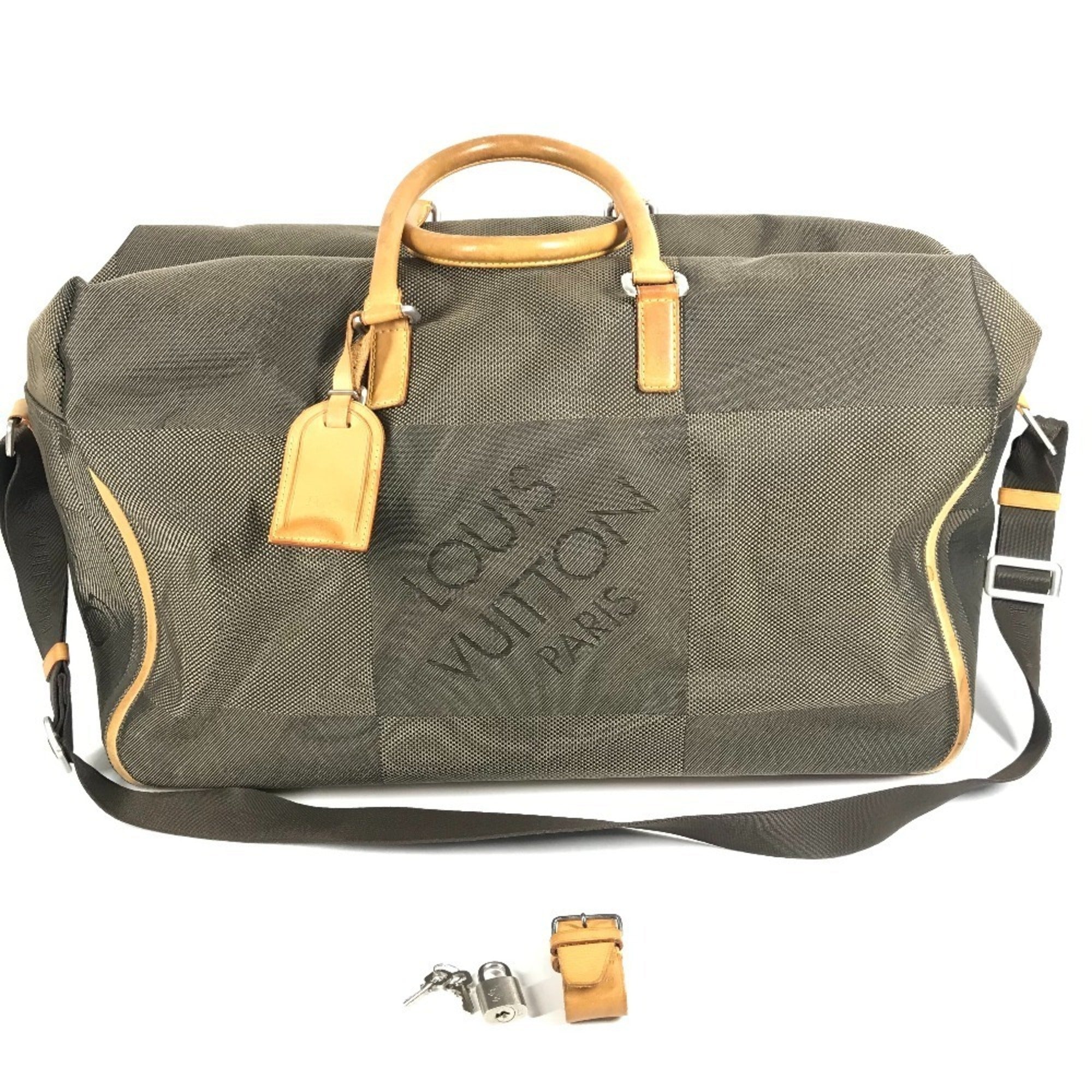 Louis Vuitton Earth Khaki Damier Geant Canvas Boston Bag Shoulder Bag (Pre-Owned)