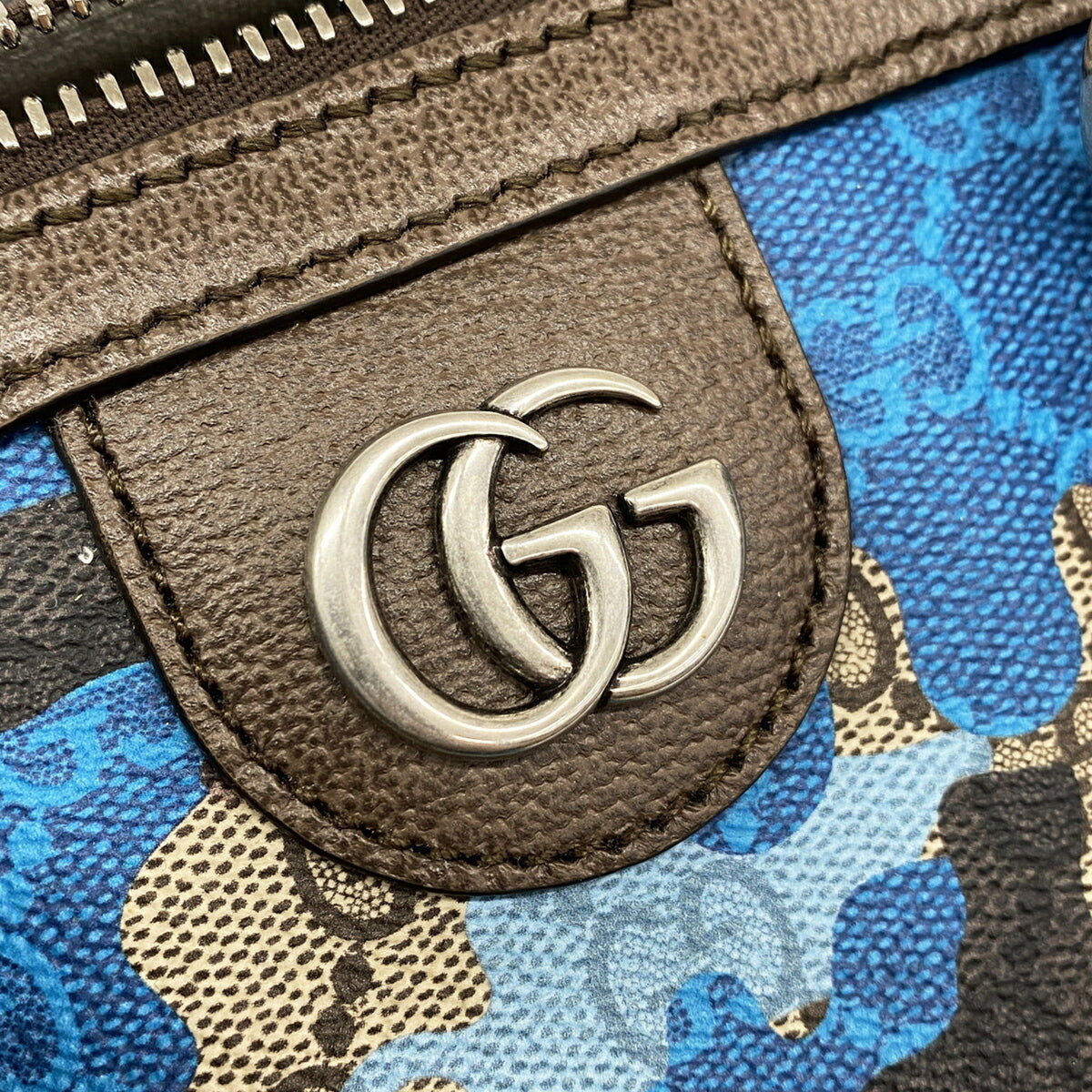 Gucci Blue Brown Pvc Handbag (Pre-Owned)