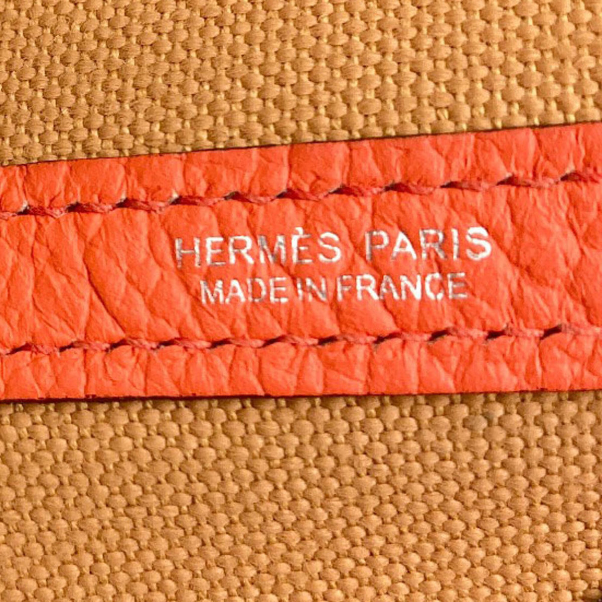 Hermes Orange Negonda Leather Canvas Tote Bag (Pre-Owned)