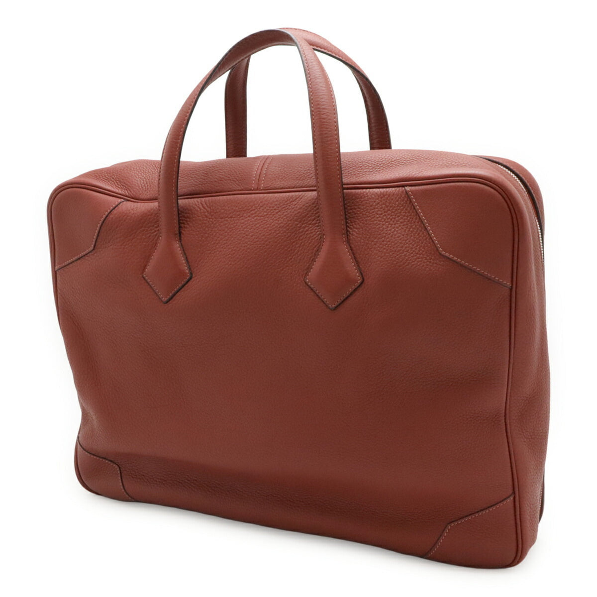 Hermes Rouge H Taurillon Clemence Leather Boston Bag (Pre-Owned)