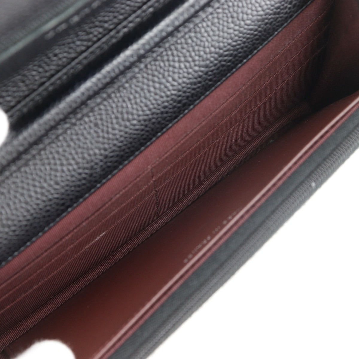 Chanel Black Grained Calfskin Chain/Shoulder Wallet (Pre-Owned)