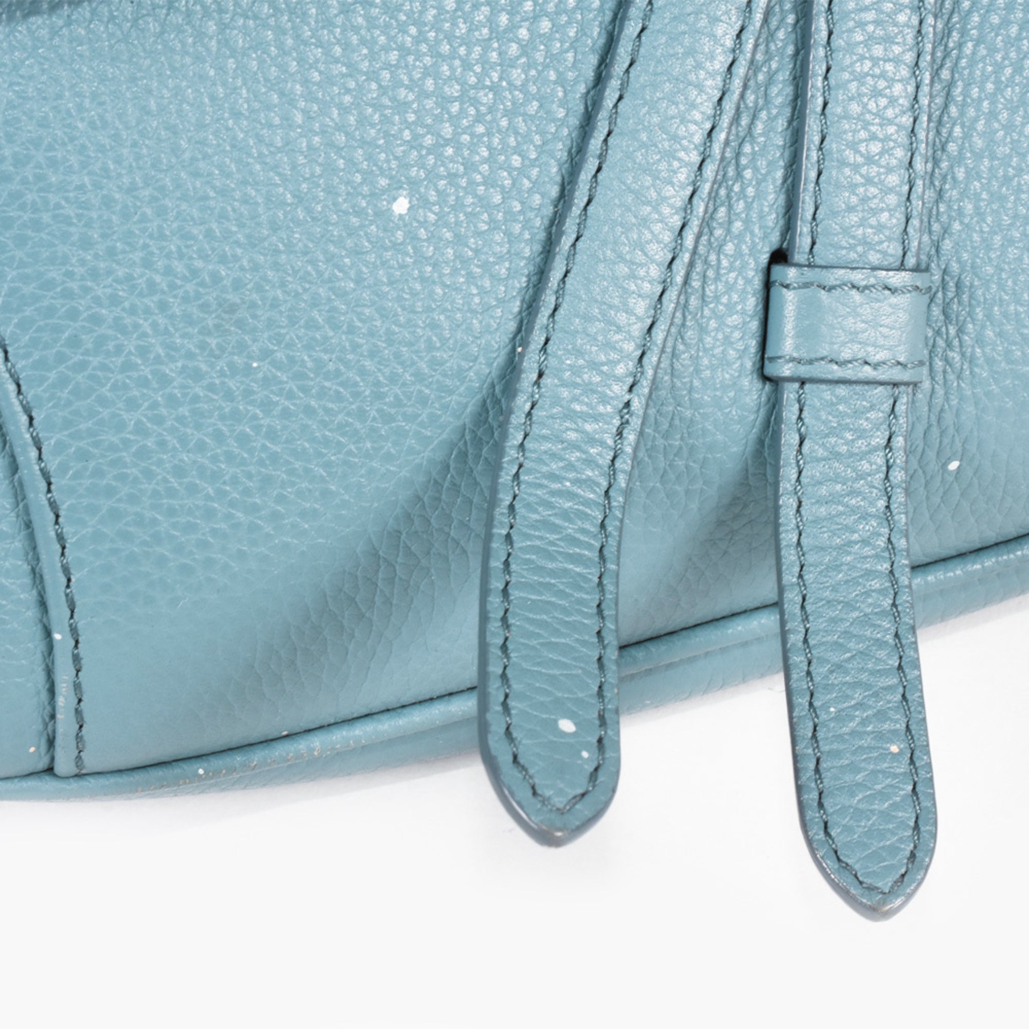 Christian Dior Blue White Leather Saddle Bag Shoulder Bag (Pre-Owned)