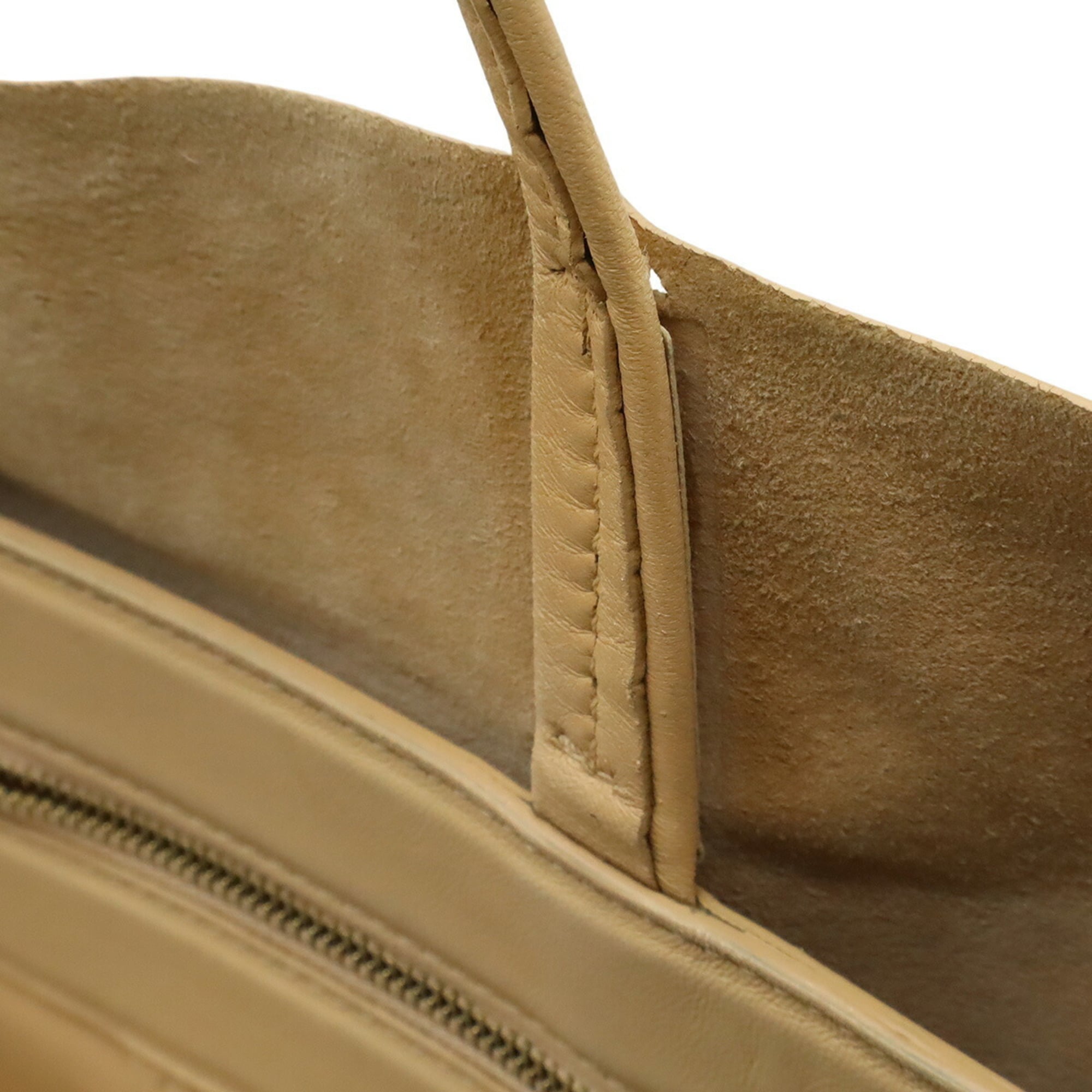 Celine Beige Black Leather Shoulder Bag Tote Bag (Pre-Owned)