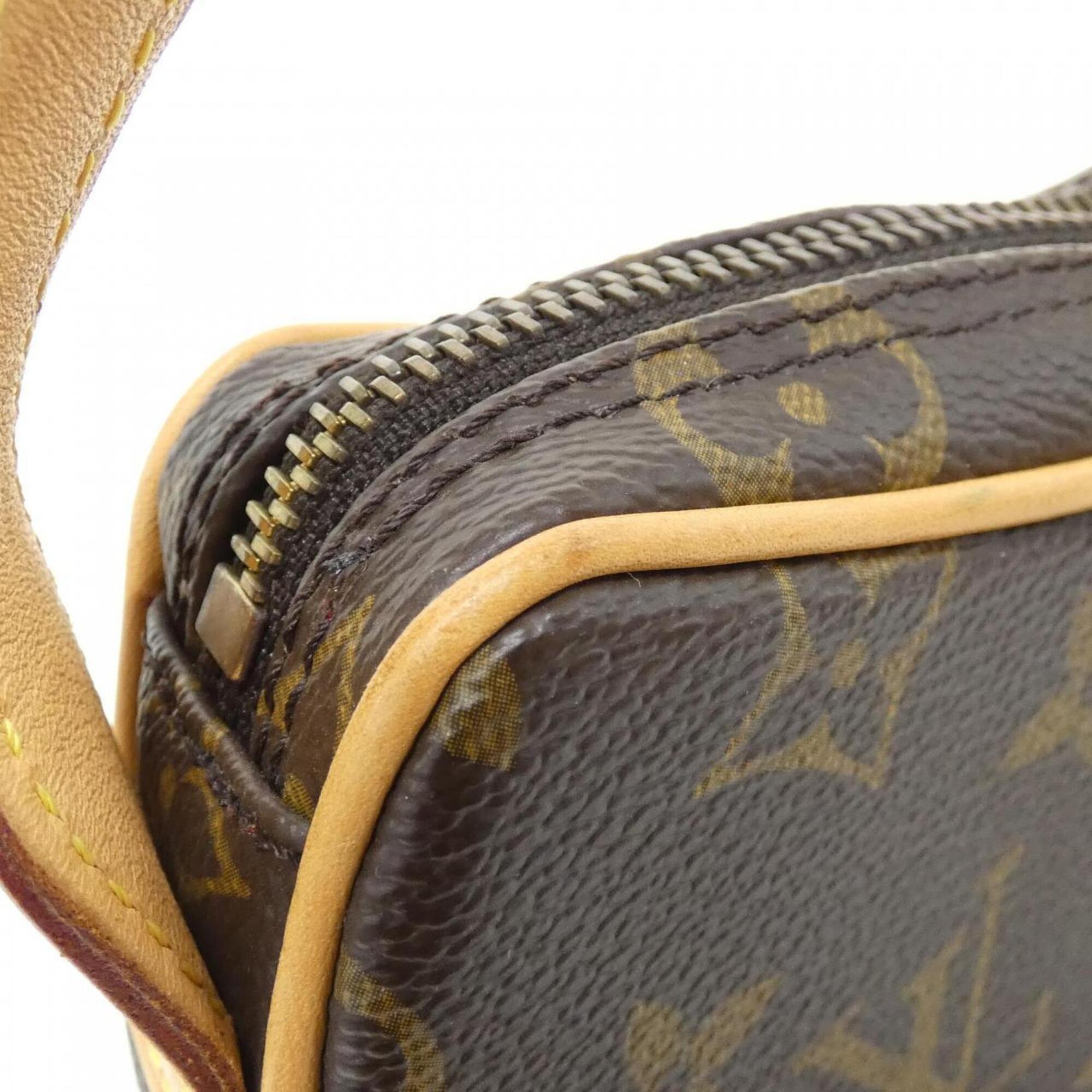 Louis Vuitton Marron Coated Canvas Pochette Shoulder Bag (Pre-Owned)