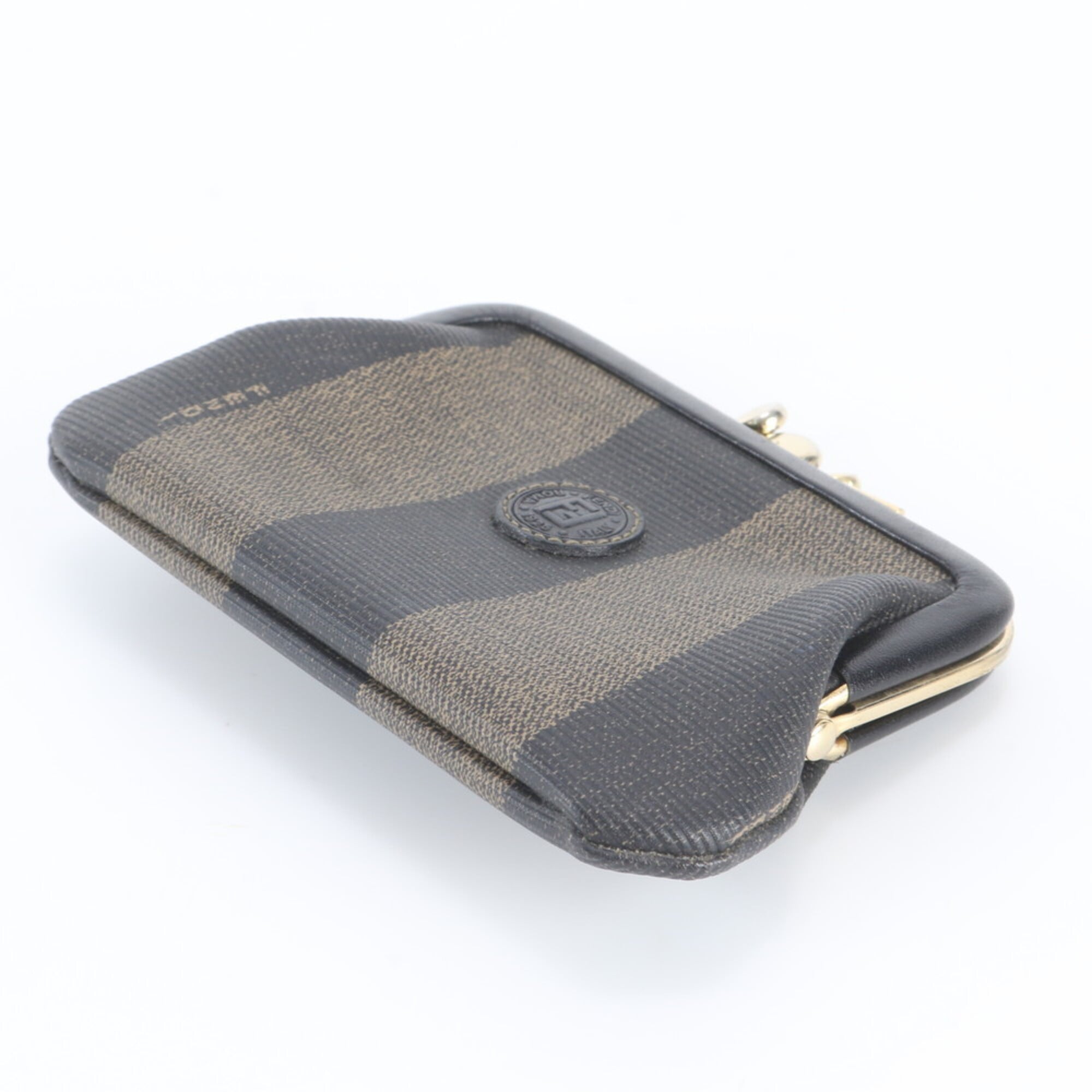 Fendi Brown Leather Coated Canvas Coin Purse/Coin Case (Pre-Owned)