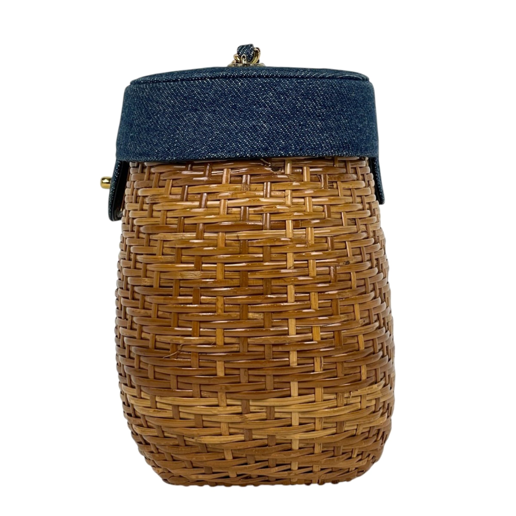 Chanel Blue Brown Denim Wisteria Vine Shoulder Bag (Pre-Owned)