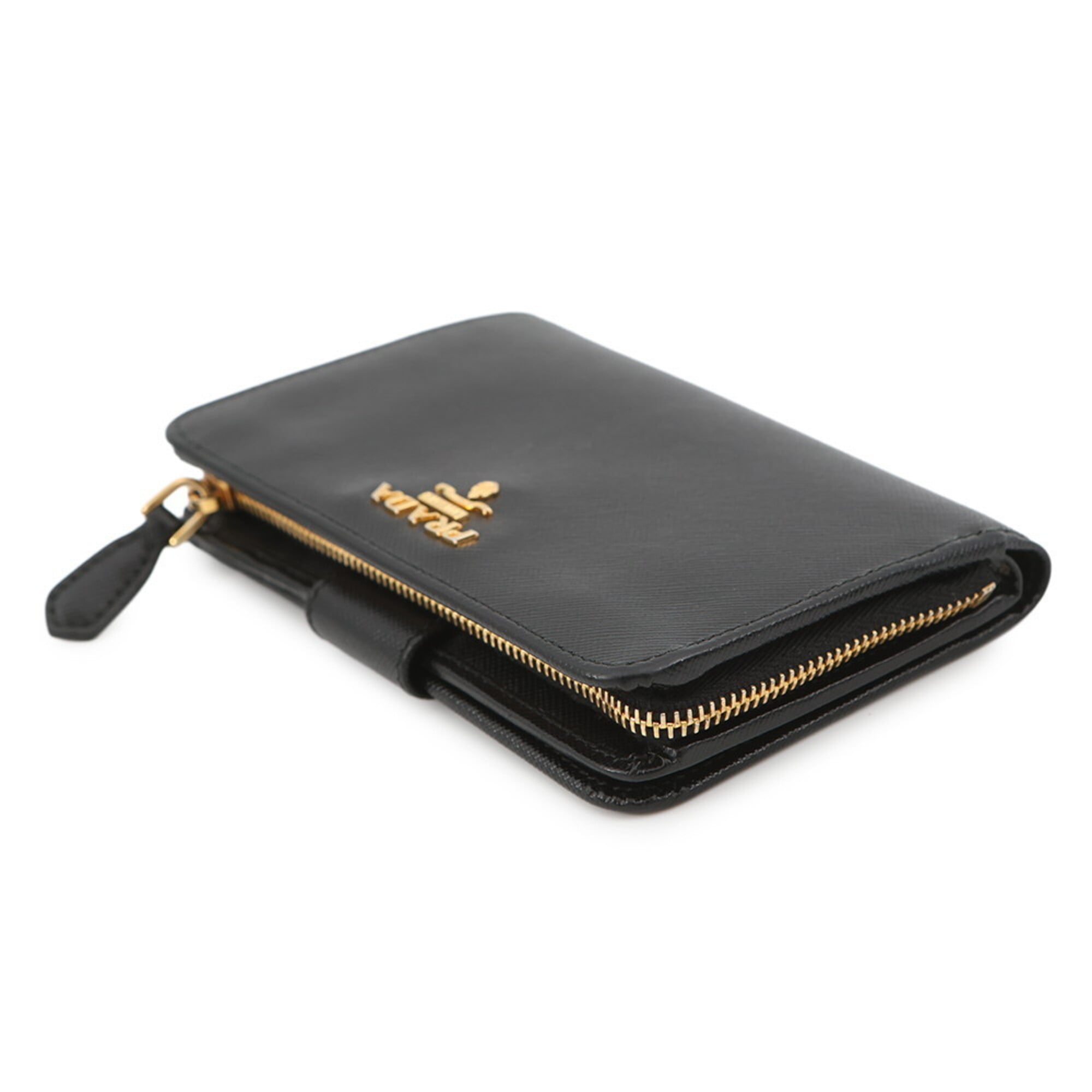 Prada Saffiano Black Leather Wallet (Bi-Fold) (Pre-Owned)