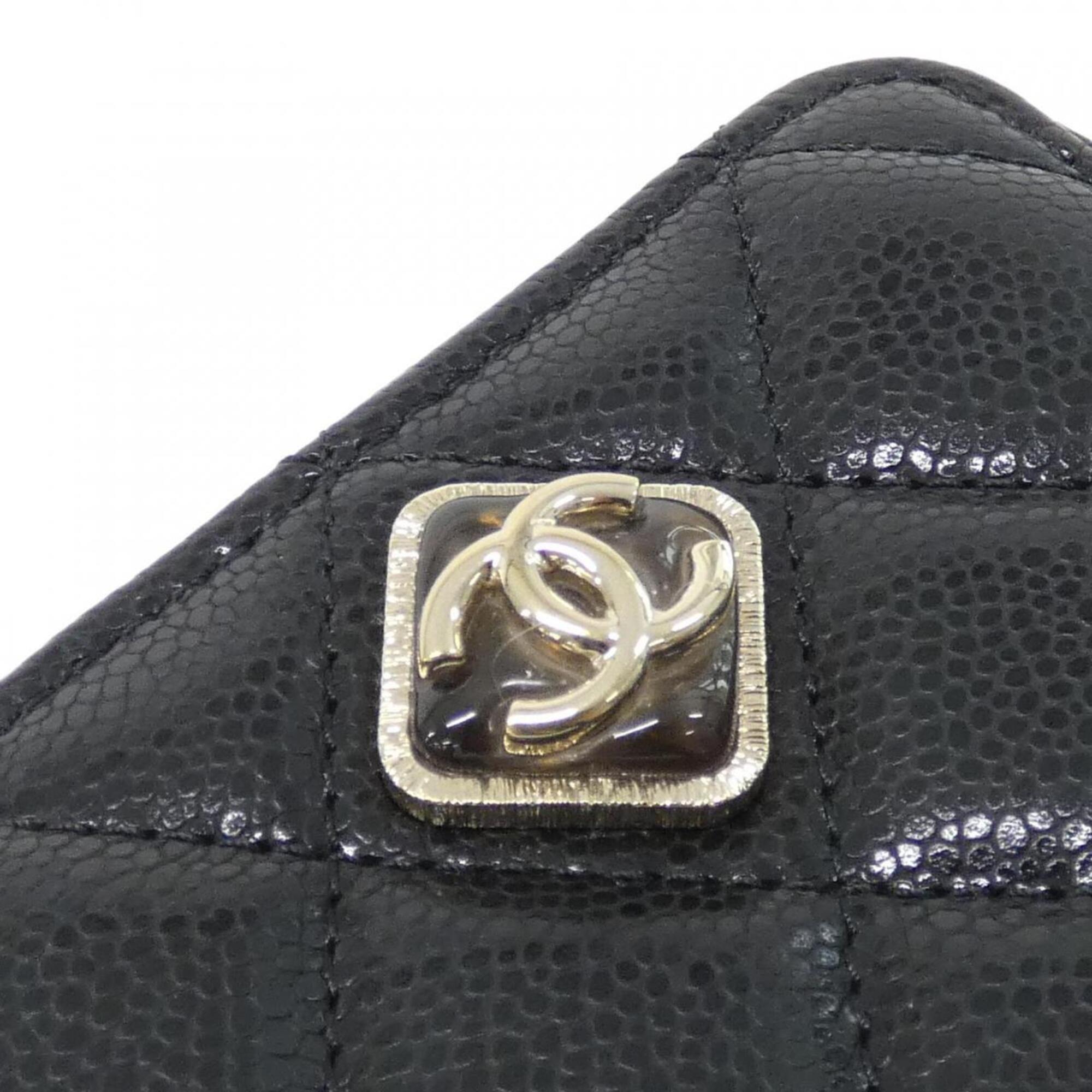 Chanel Black Grained Calfskin Handbag Shoulder Bag (Pre-Owned)