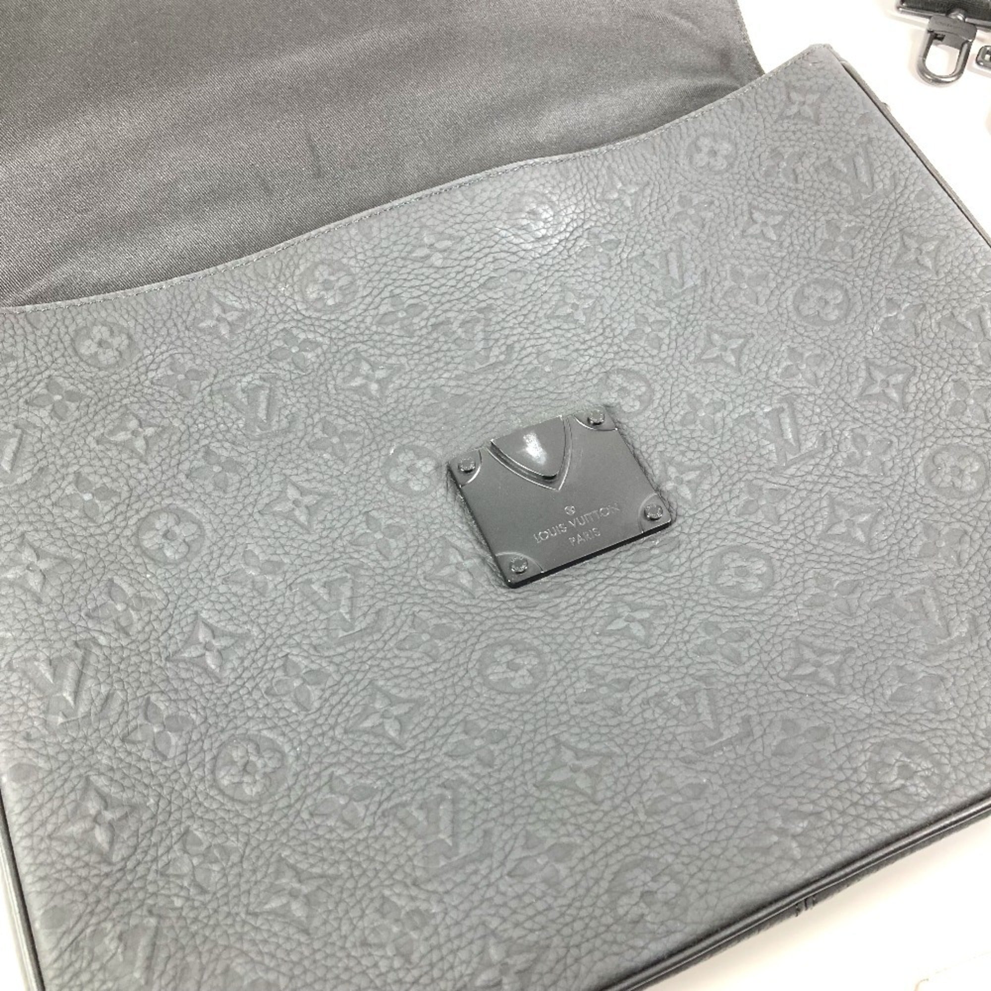 Louis Vuitton Black Noir Leather Briefcase Handbag Shoulder Bag (Pre-Owned)