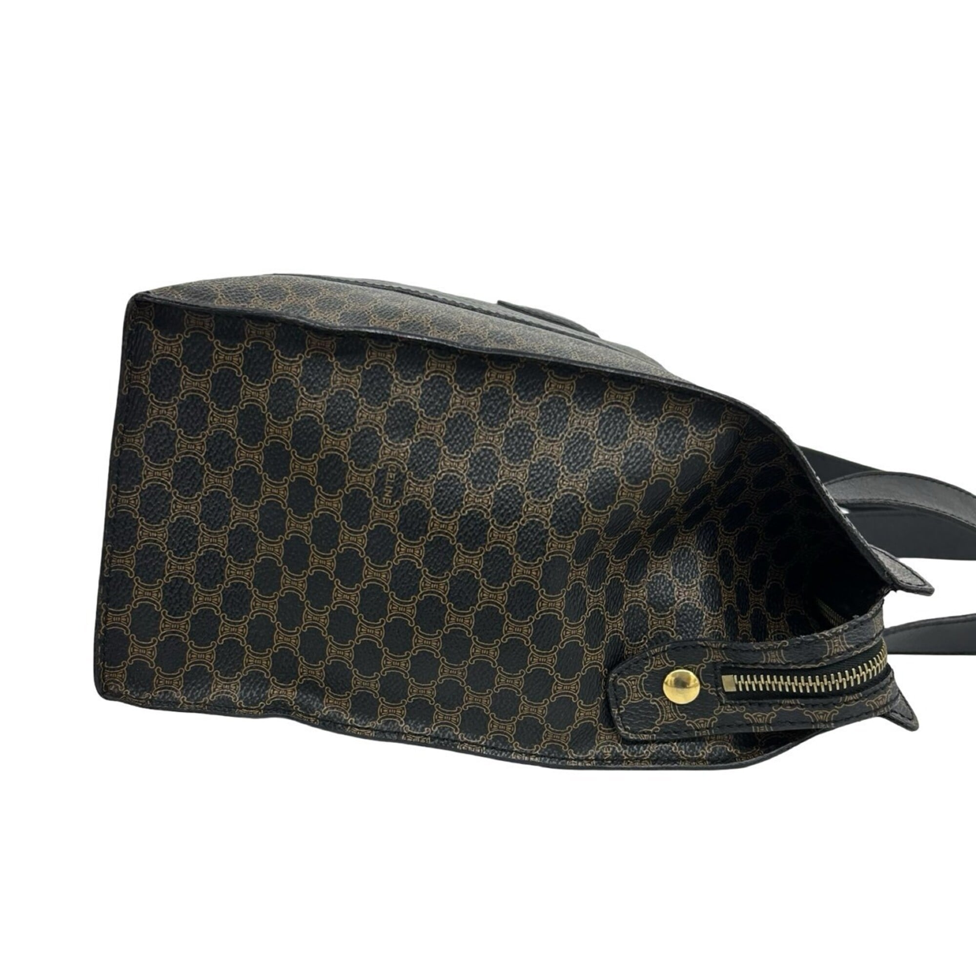 Celine Black Brown Leather Pvc Shoulder Bag Tote Bag (Pre-Owned)