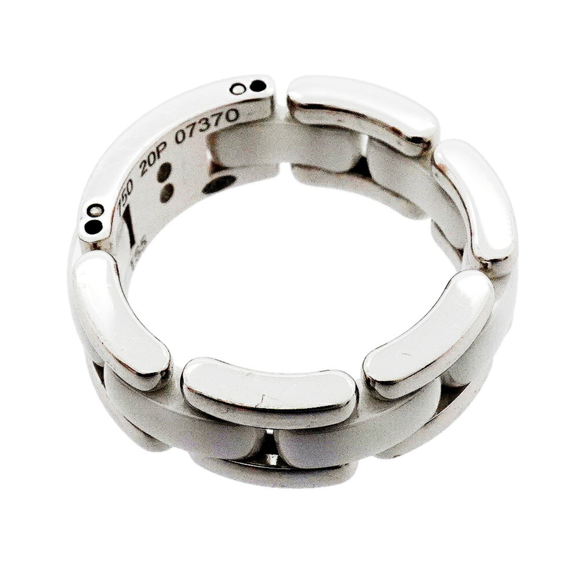 Chanel White White Gold (18K) Ceramic Band Ring (Pre-Owned)