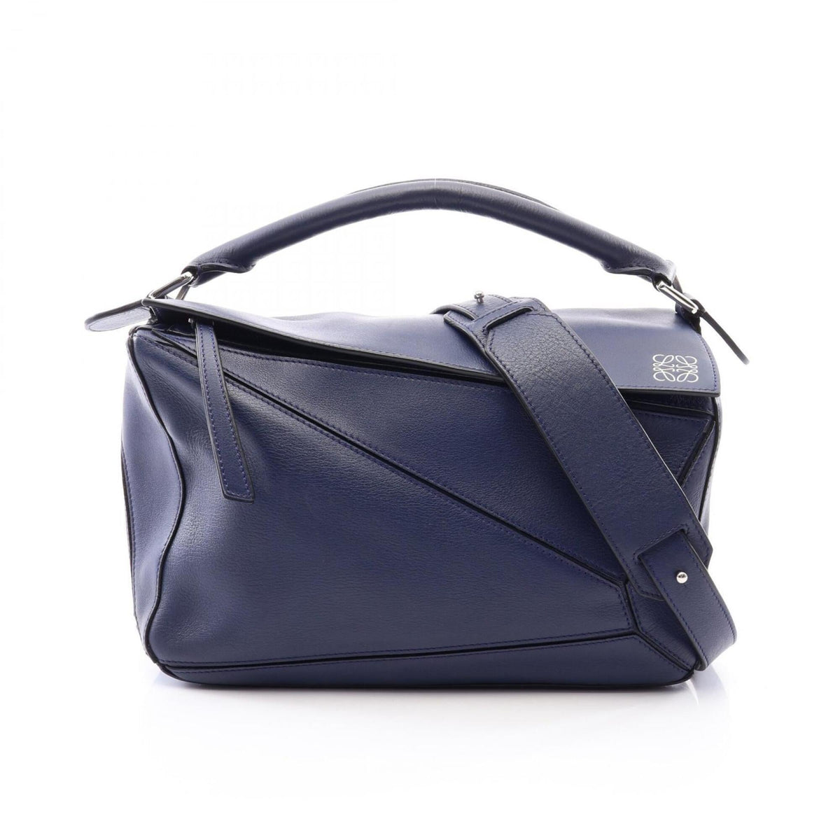 Loewe Navy Leather Handbag (Pre-Owned)