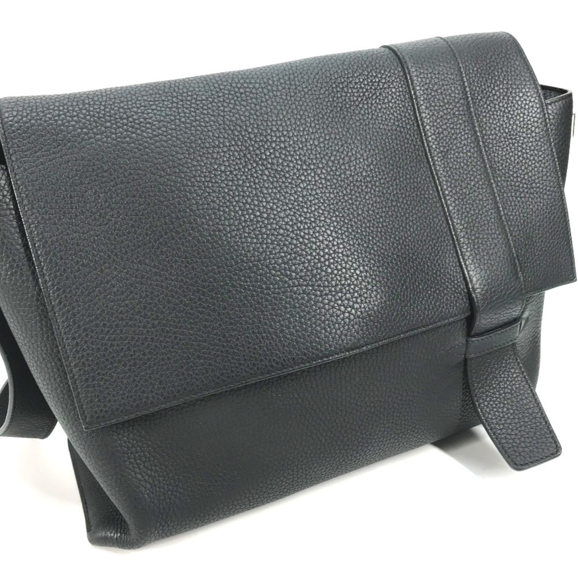 Hermes Black Taurillon Clemence Leather Messenger Bag Shoulder Bag (Pre-Owned)