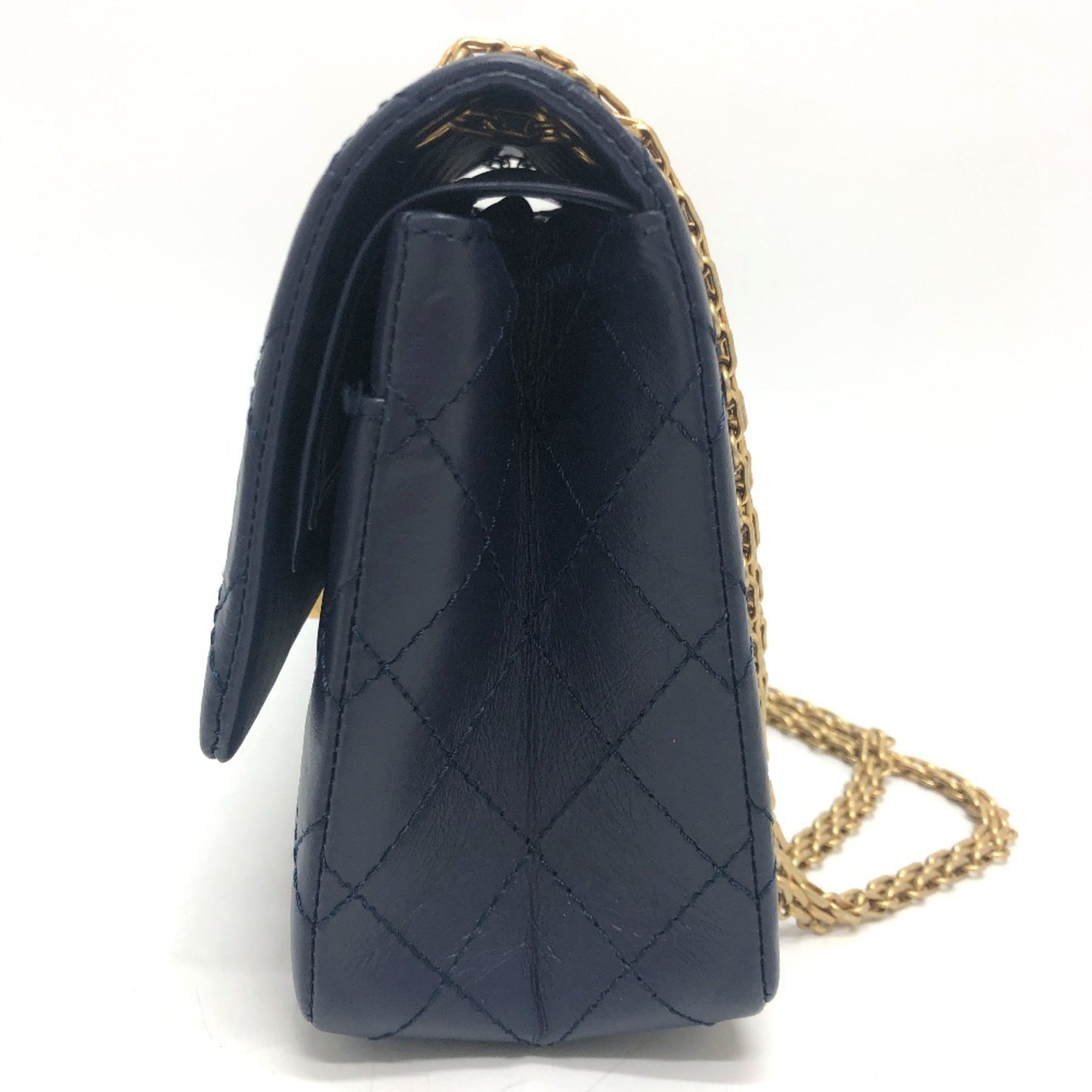Chanel Navy Leather Shoulder Bag (Pre-Owned)