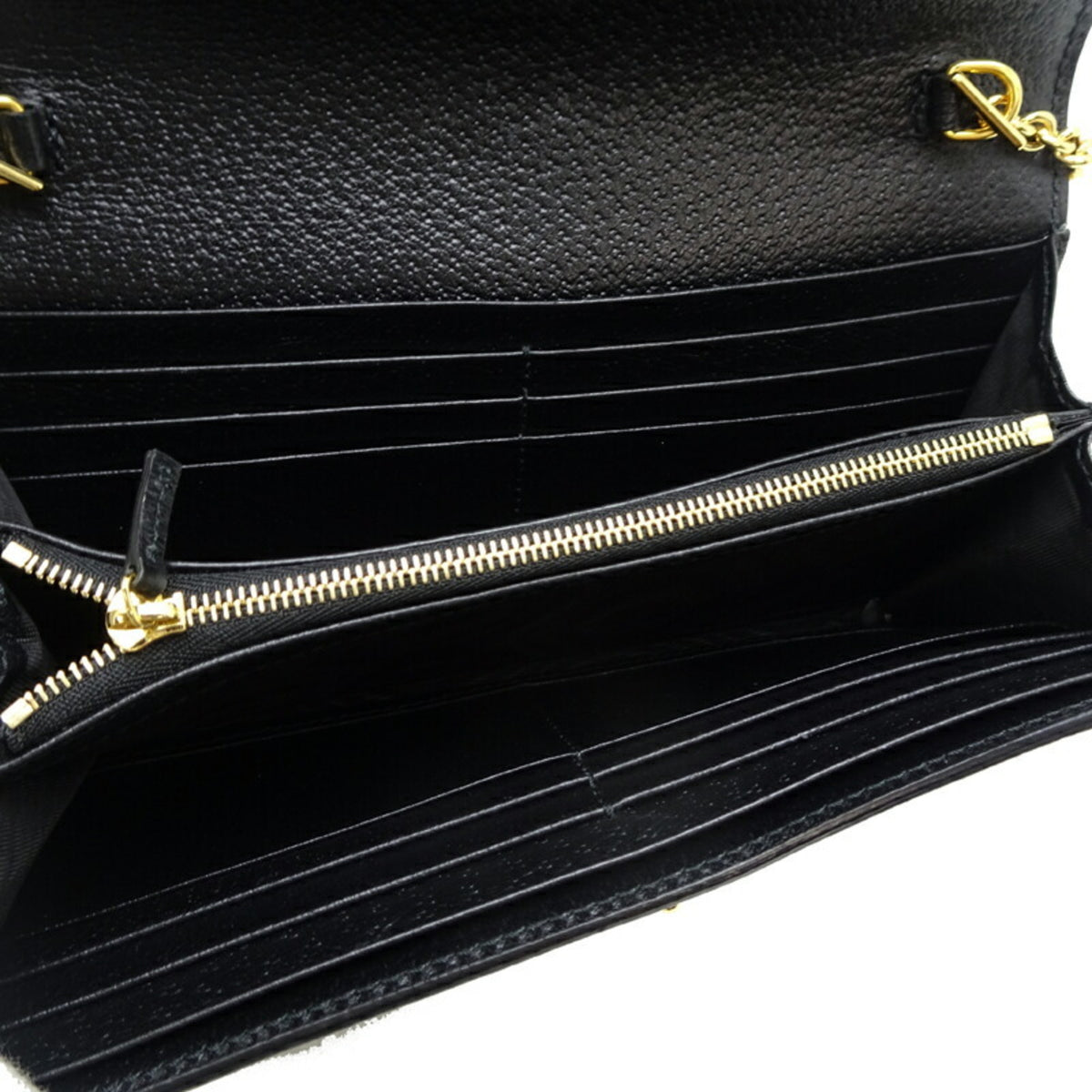 Gucci Black Gg Canvas Chain/Shoulder Wallet (Pre-Owned)