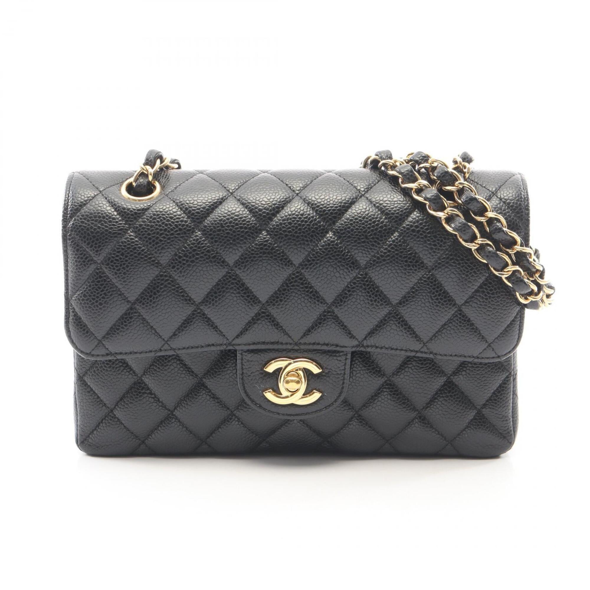 Chanel Black Grained Calfskin Handbag Shoulder Bag (Pre-Owned)