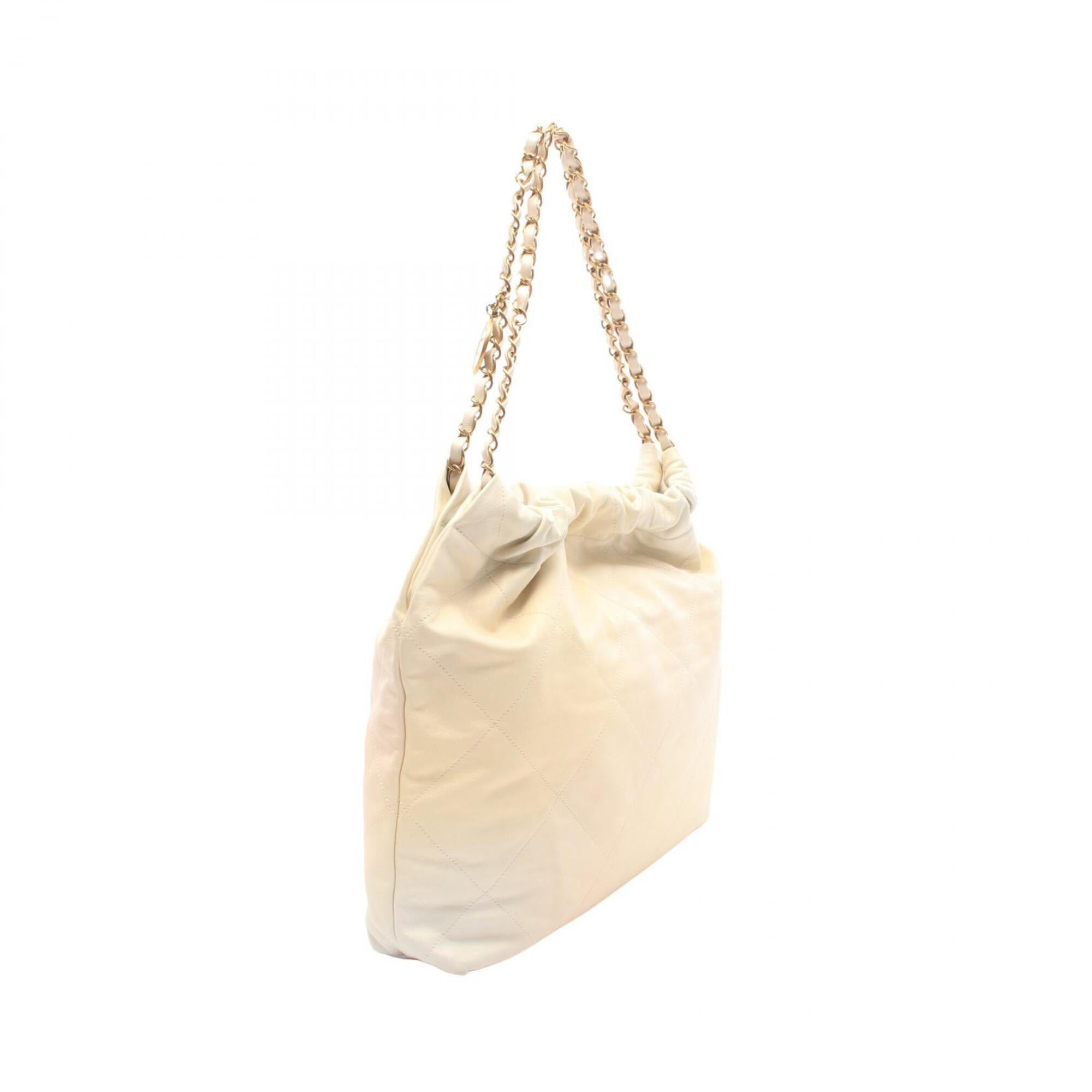 Chanel Ivory White Leather Handbag Shoulder Bag (Pre-Owned)