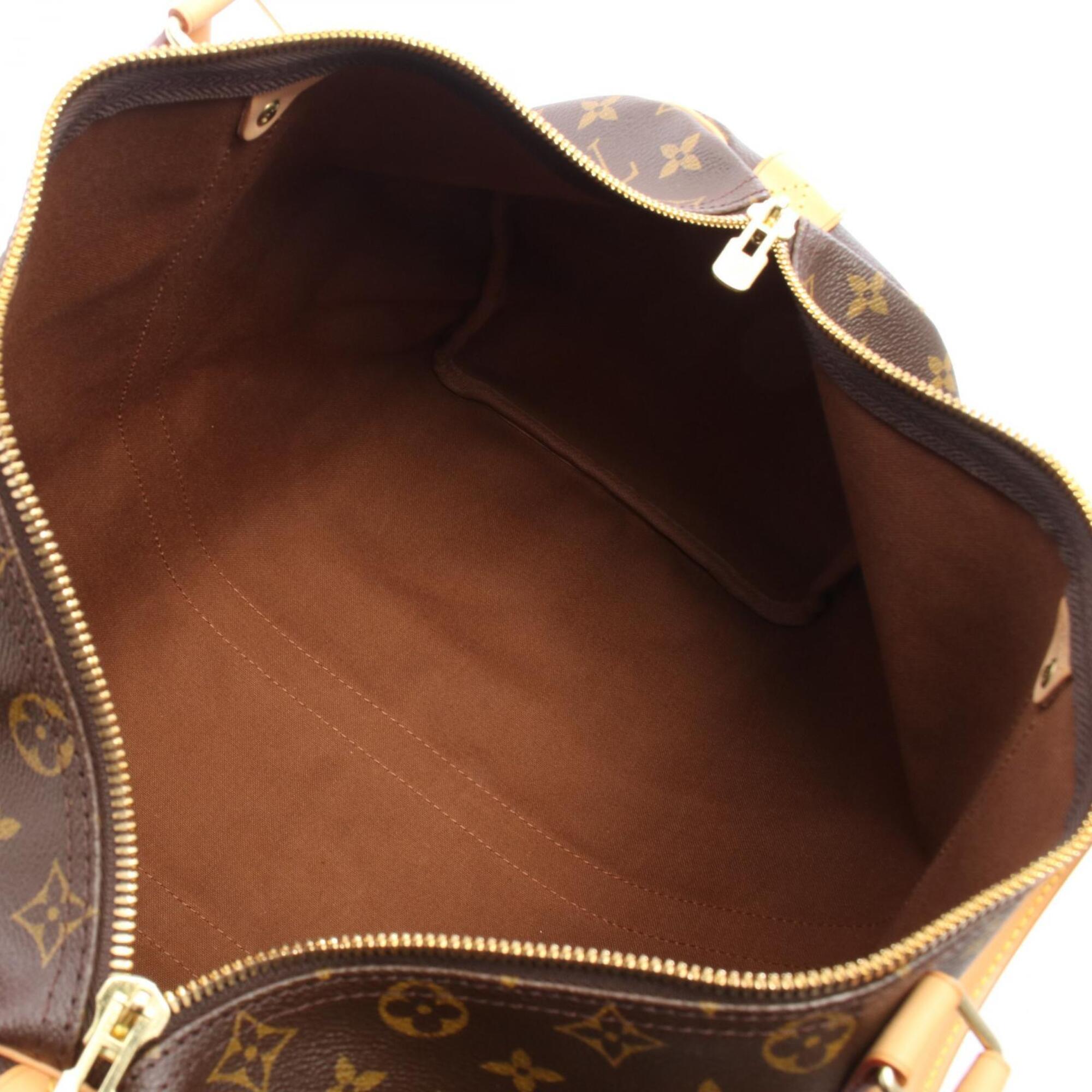 Louis Vuitton Brown Monogram Coated Canvas Leather Boston Bag Handbag (Pre-Owned)