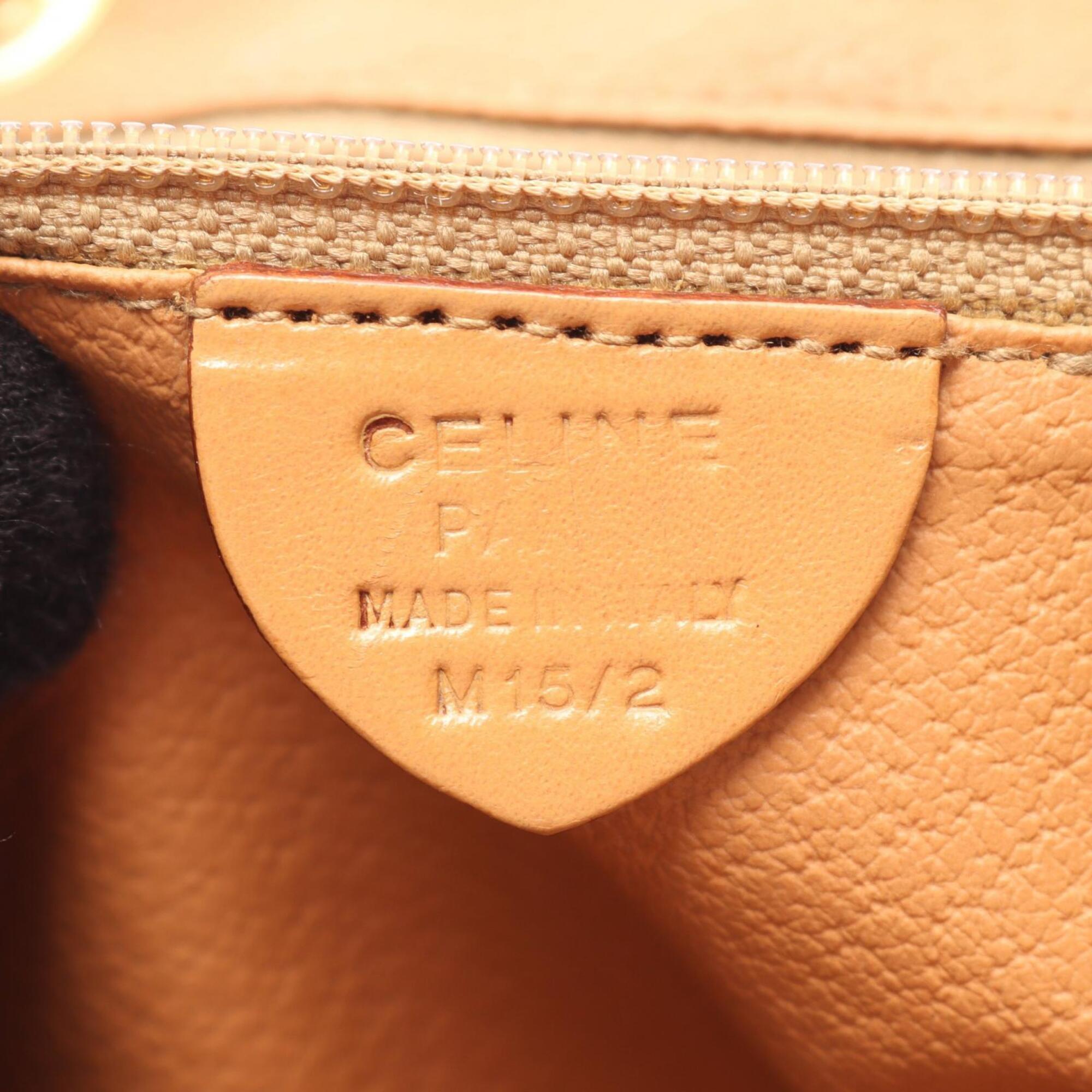 Celine Beige Brown Coated Canvas Leather Backpack Handbag (Pre-Owned)