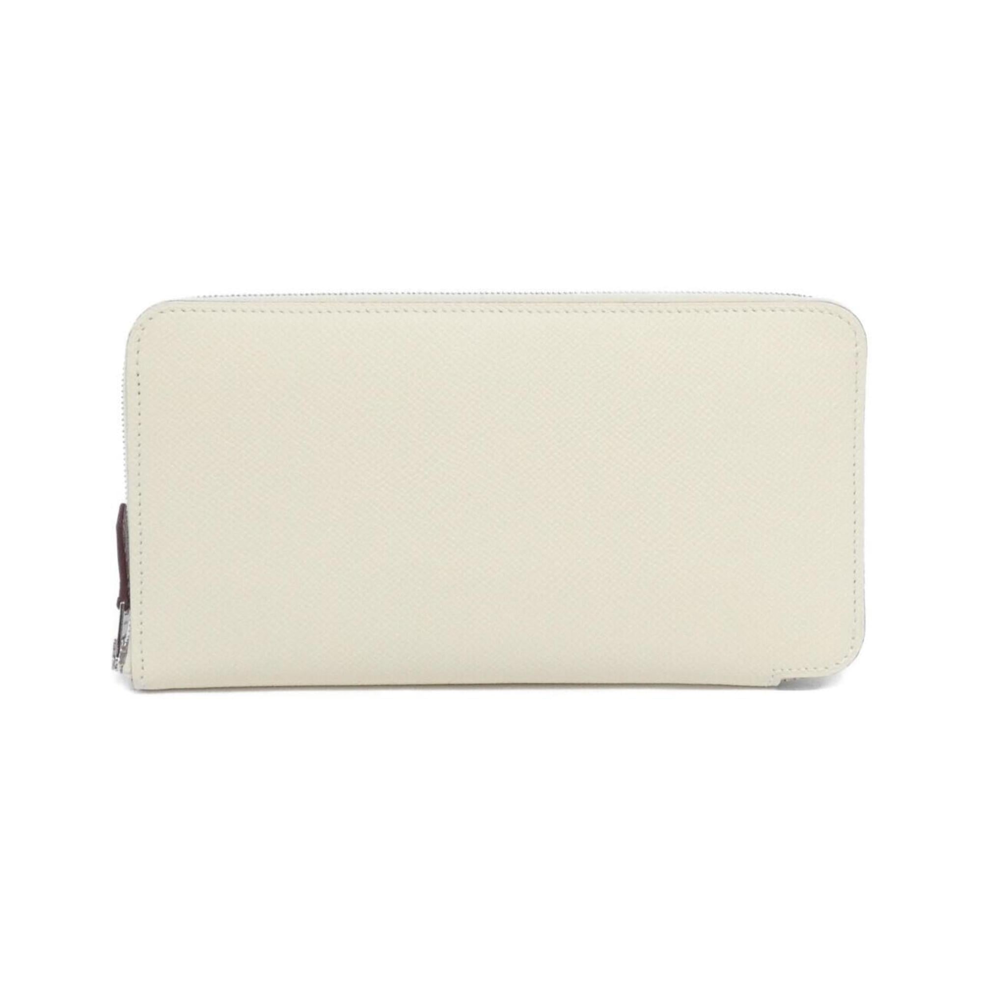 Hermes Rose Purple Epsom Leather Silk Long Wallet (Bi-Fold) (Pre-Owned)
