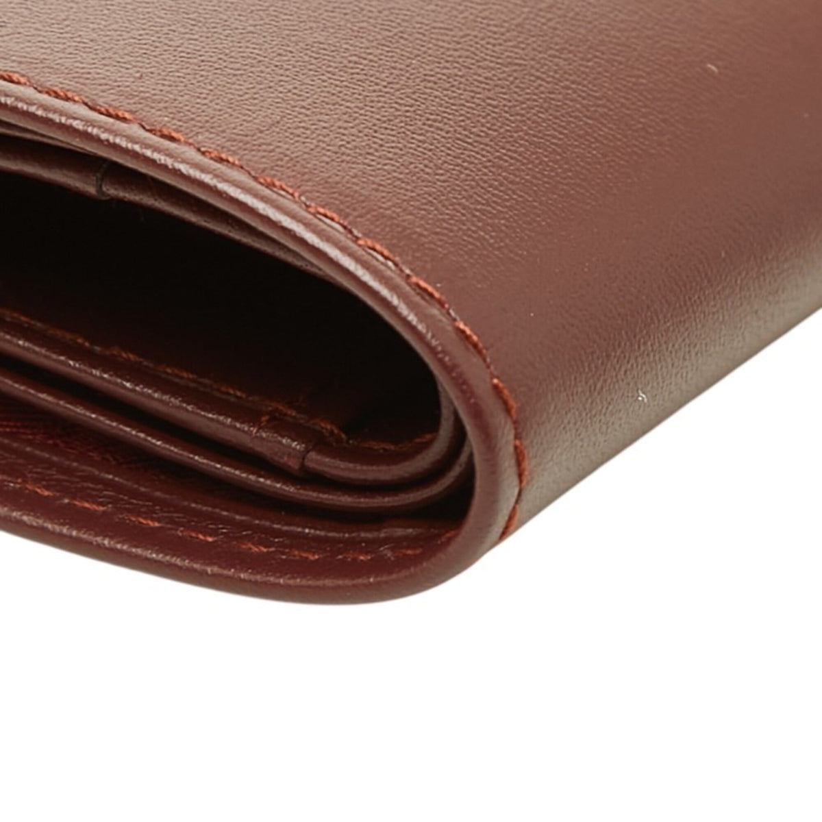Cartier Bordeaux Wine Red Leather Wallet (Bi-Fold) (Pre-Owned)