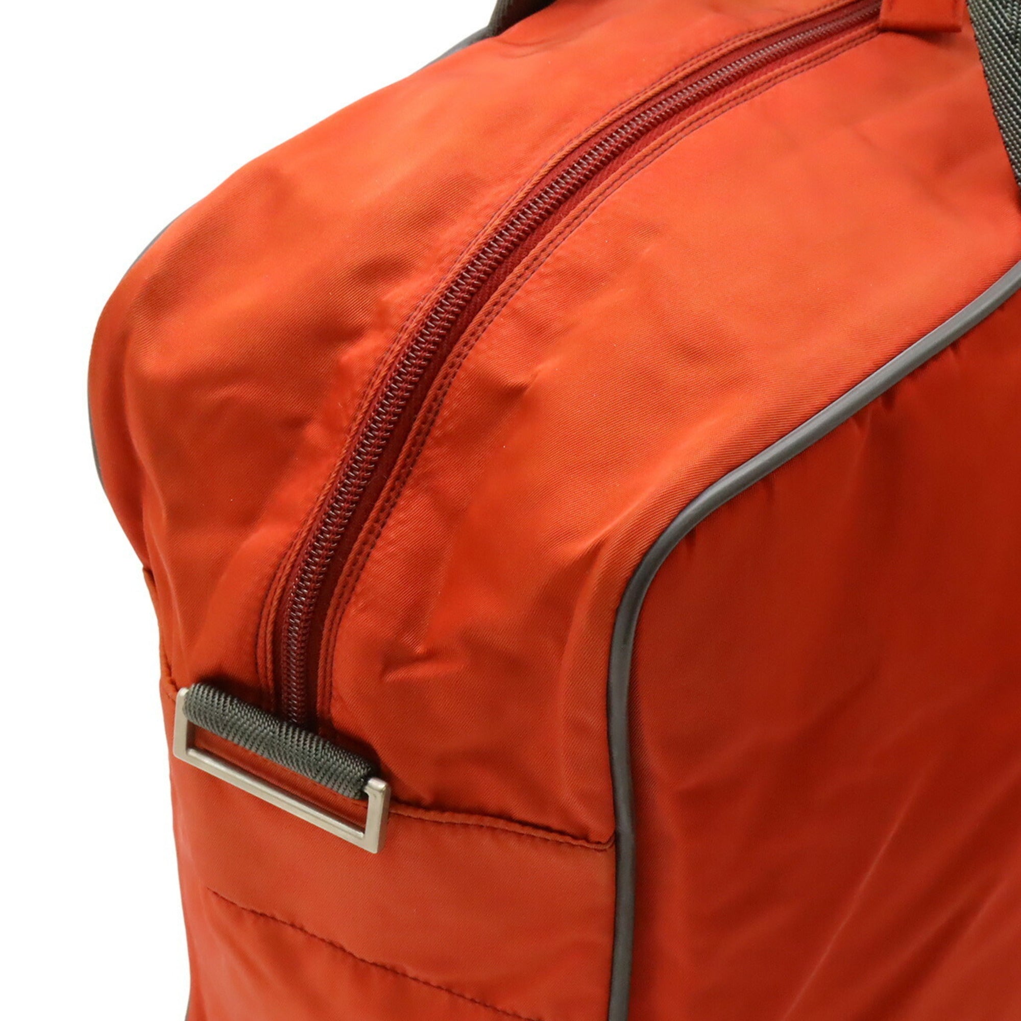 Pradasports Gray Orange Nylon Boston Bag (Pre-Owned)