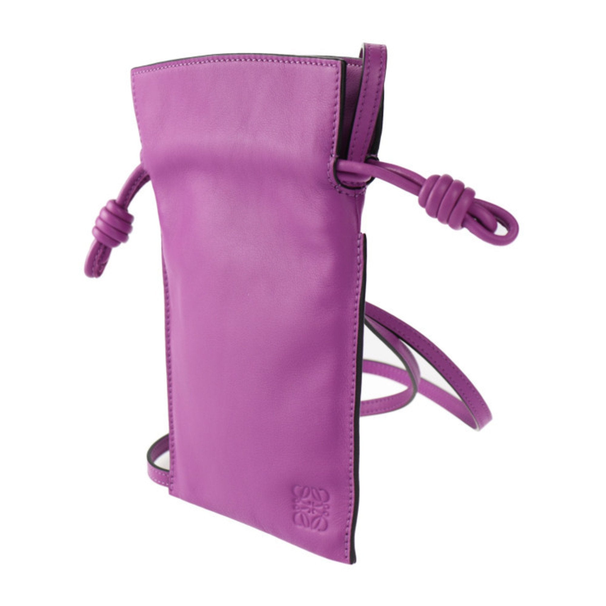 Loewe Purple Leather Pochette Pouch Shoulder Bag (Pre-Owned)
