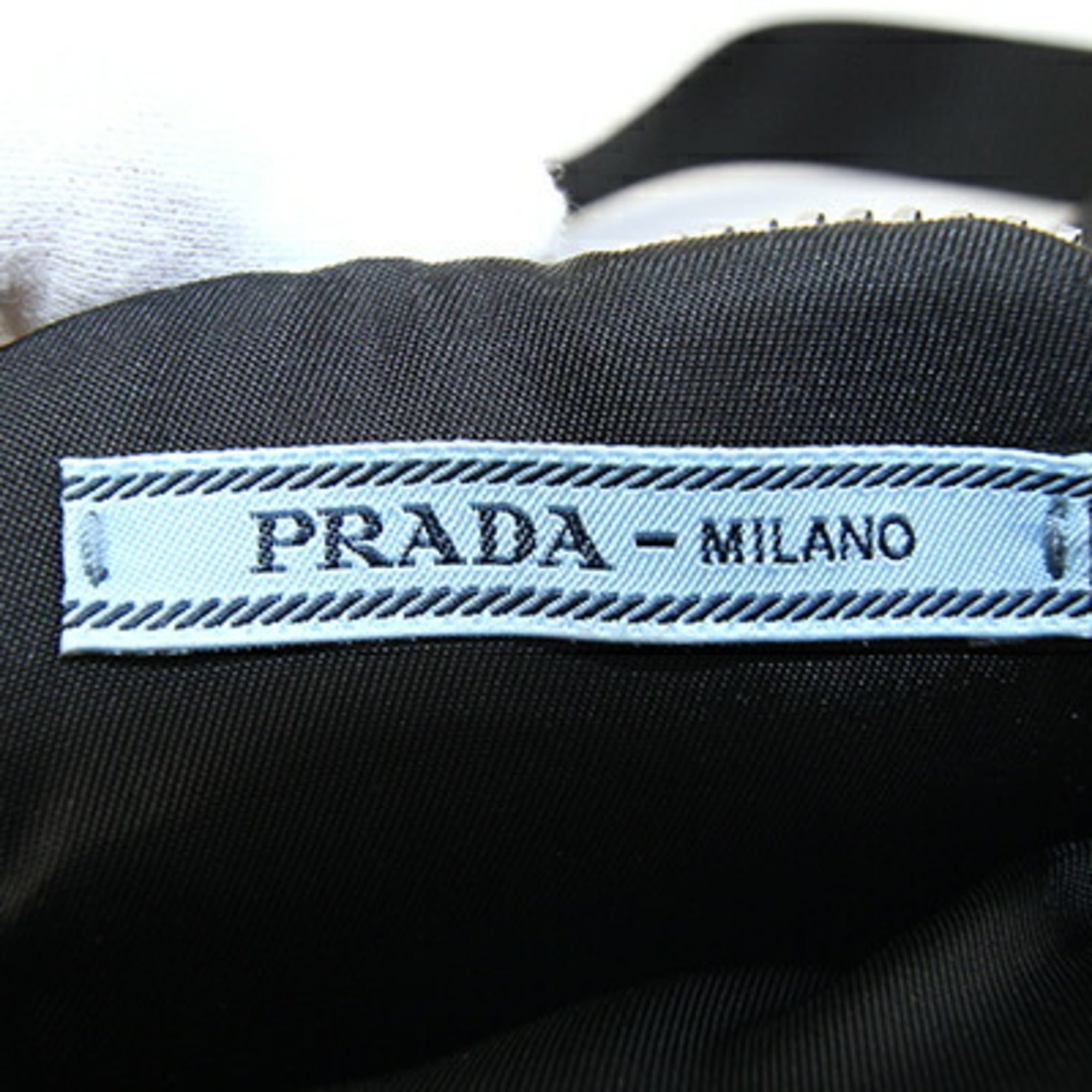 Prada Black Nylon Leather Fanny Pack Handbag Pouch (Pre-Owned)
