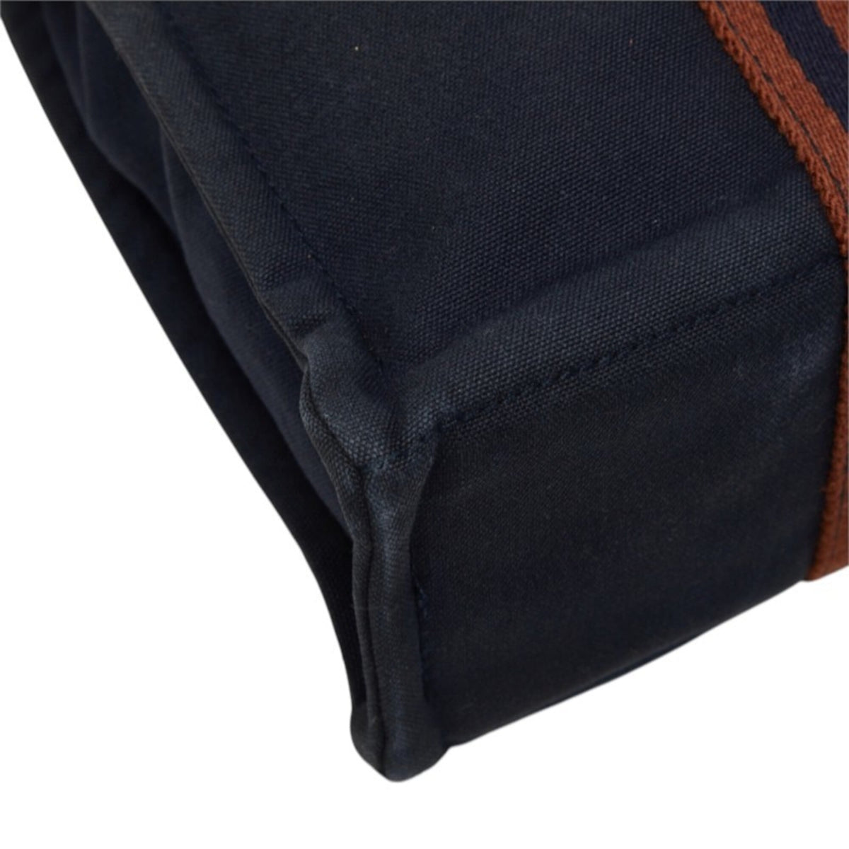 Hermes Brown Navy Cotton Handbag Tote Bag (Pre-Owned)