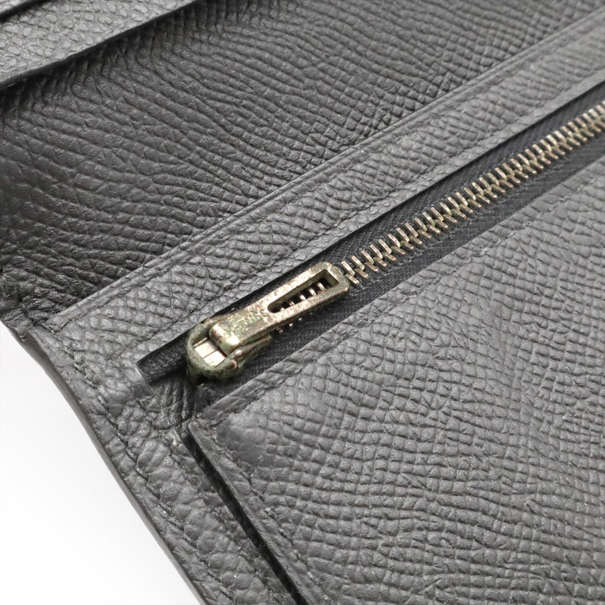 Hermes Black Epsom Leather Long Wallet (Bi-Fold) (Pre-Owned)