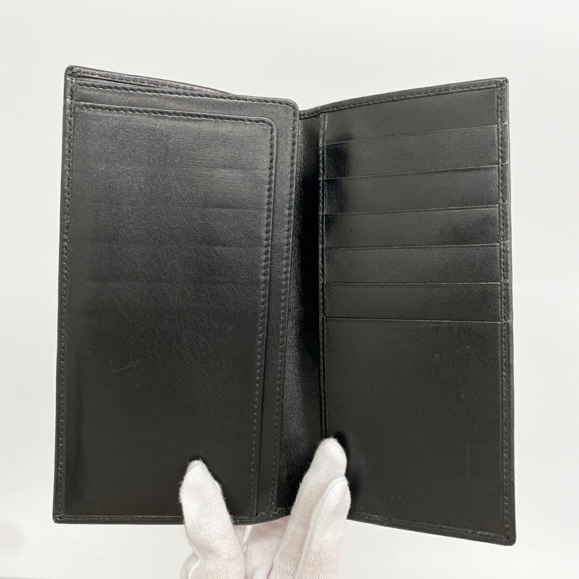 Gucci Black Leather Long Bill Wallet (Bi-Fold) (Pre-Owned)