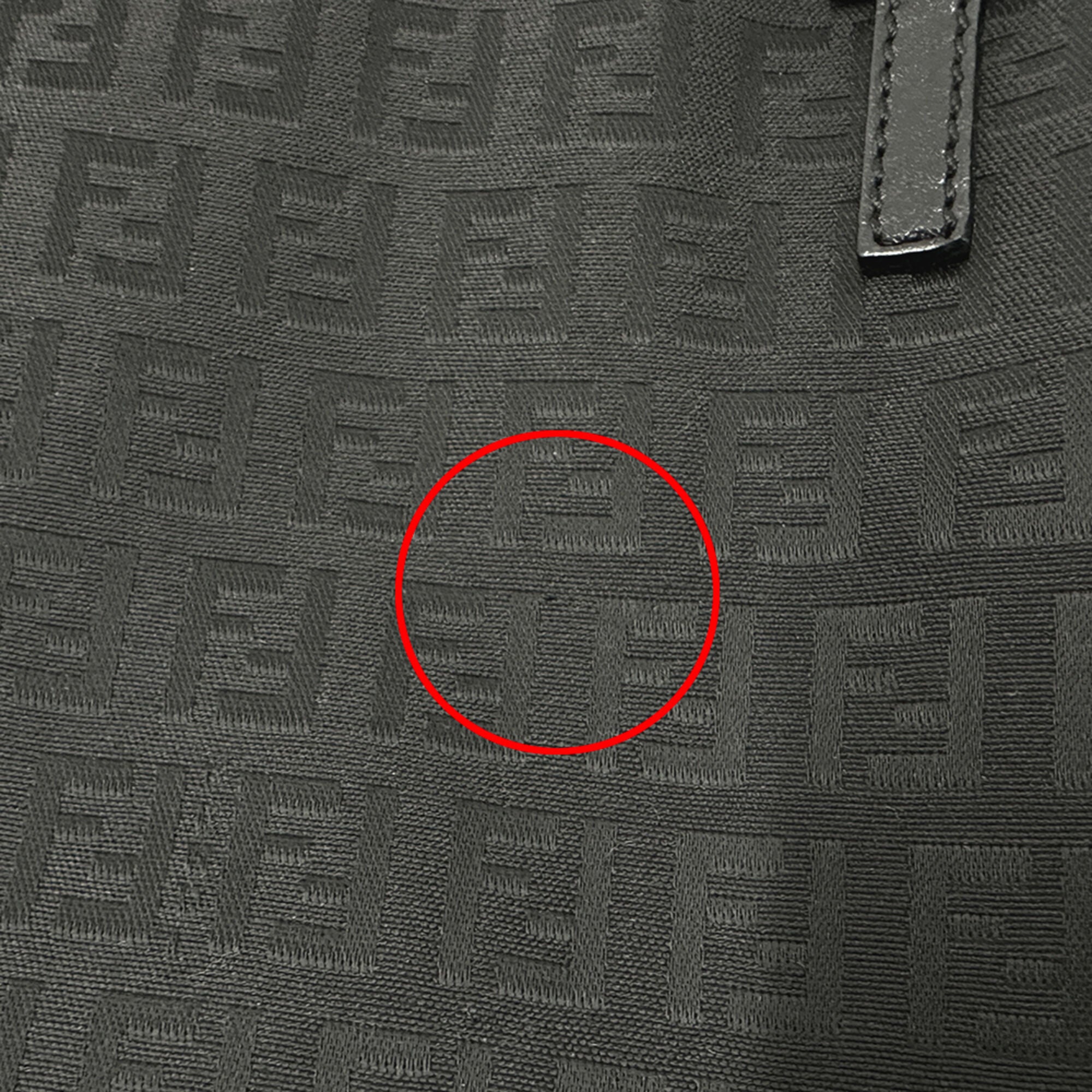 Fendi Black Canvas Handbag Tote Bag (Pre-Owned)
