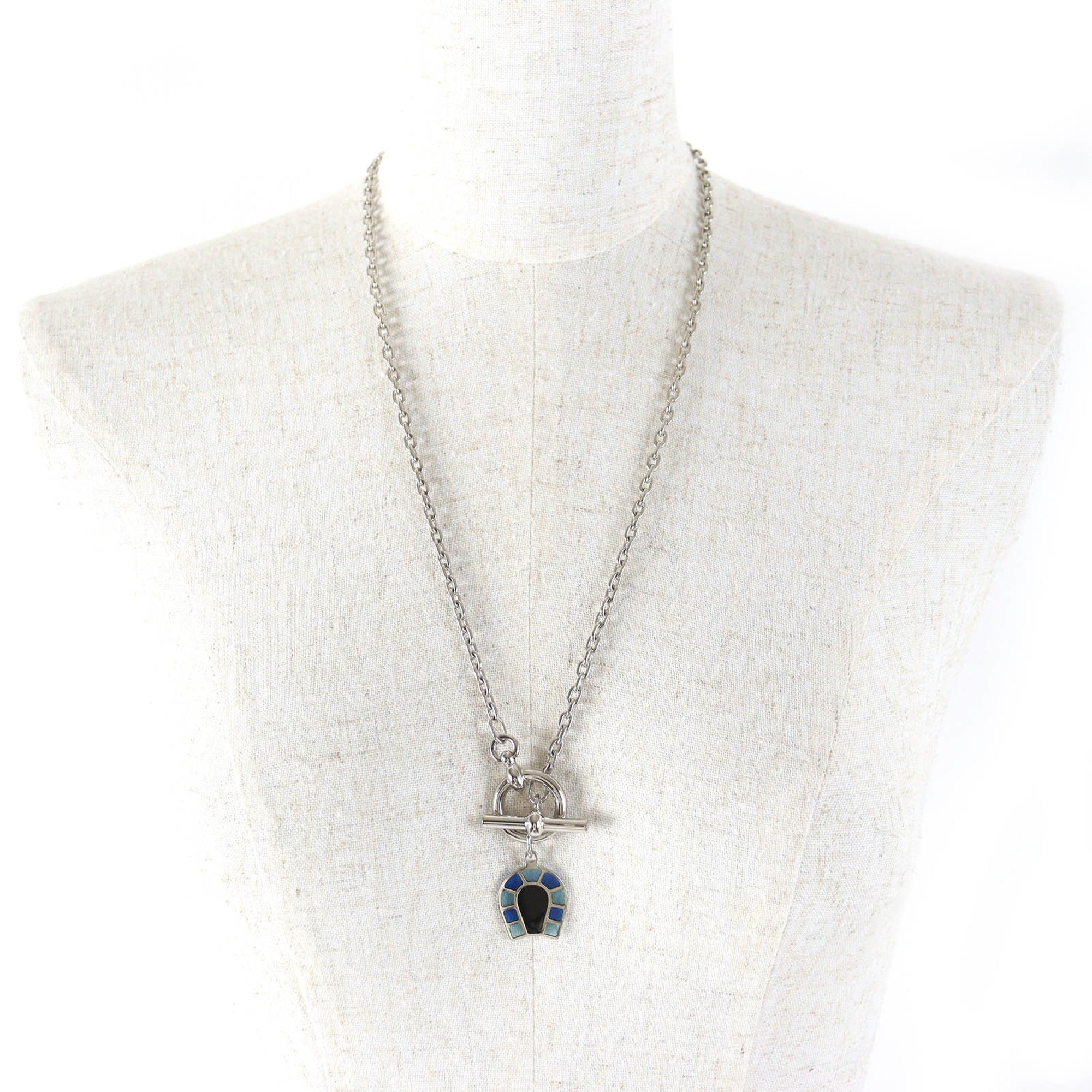 Hermes Blue Enamel Necklace (Pre-Owned)