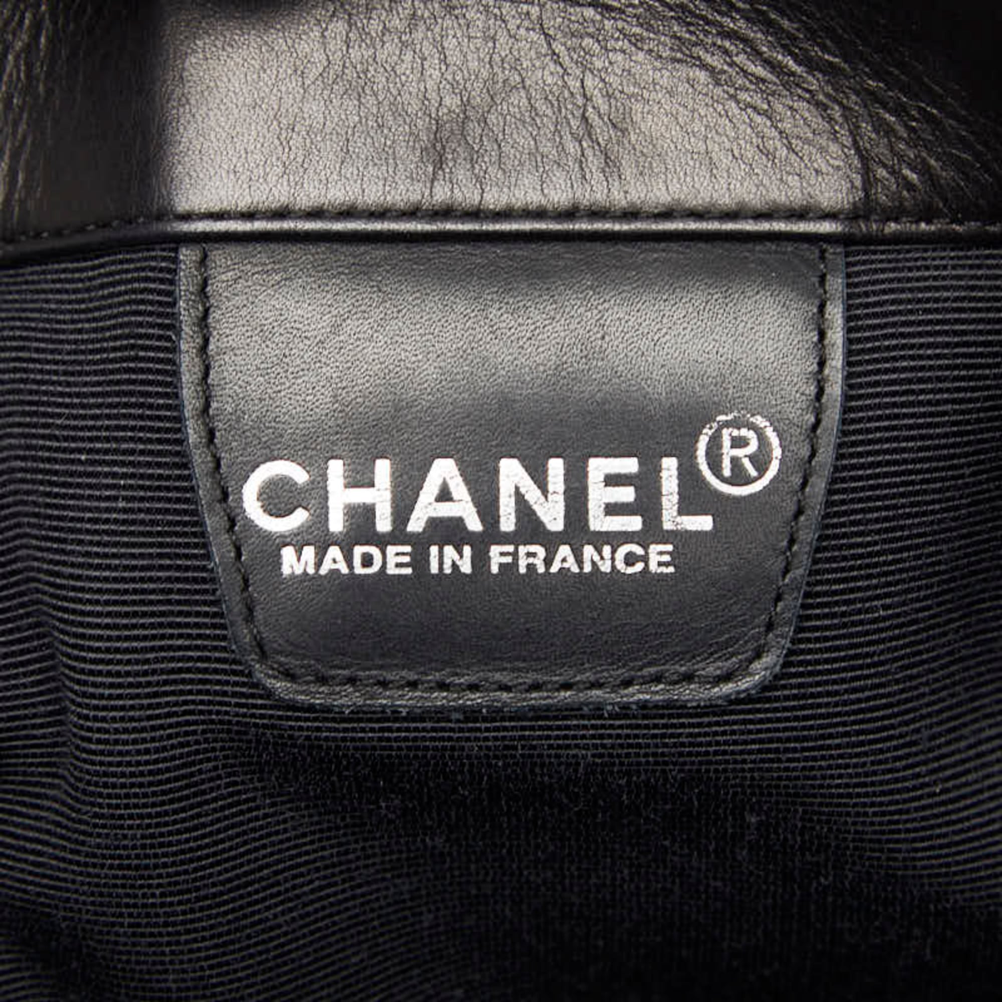 Chanel Black Leather Shoulder Bag Tote Bag (Pre-Owned)