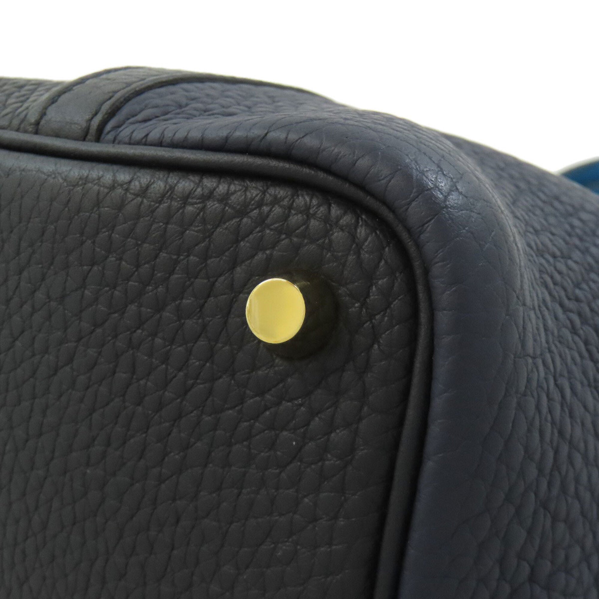 Hermes Picotin Black Navy Taurillon Clemence Leather Handbag (Pre-Owned)