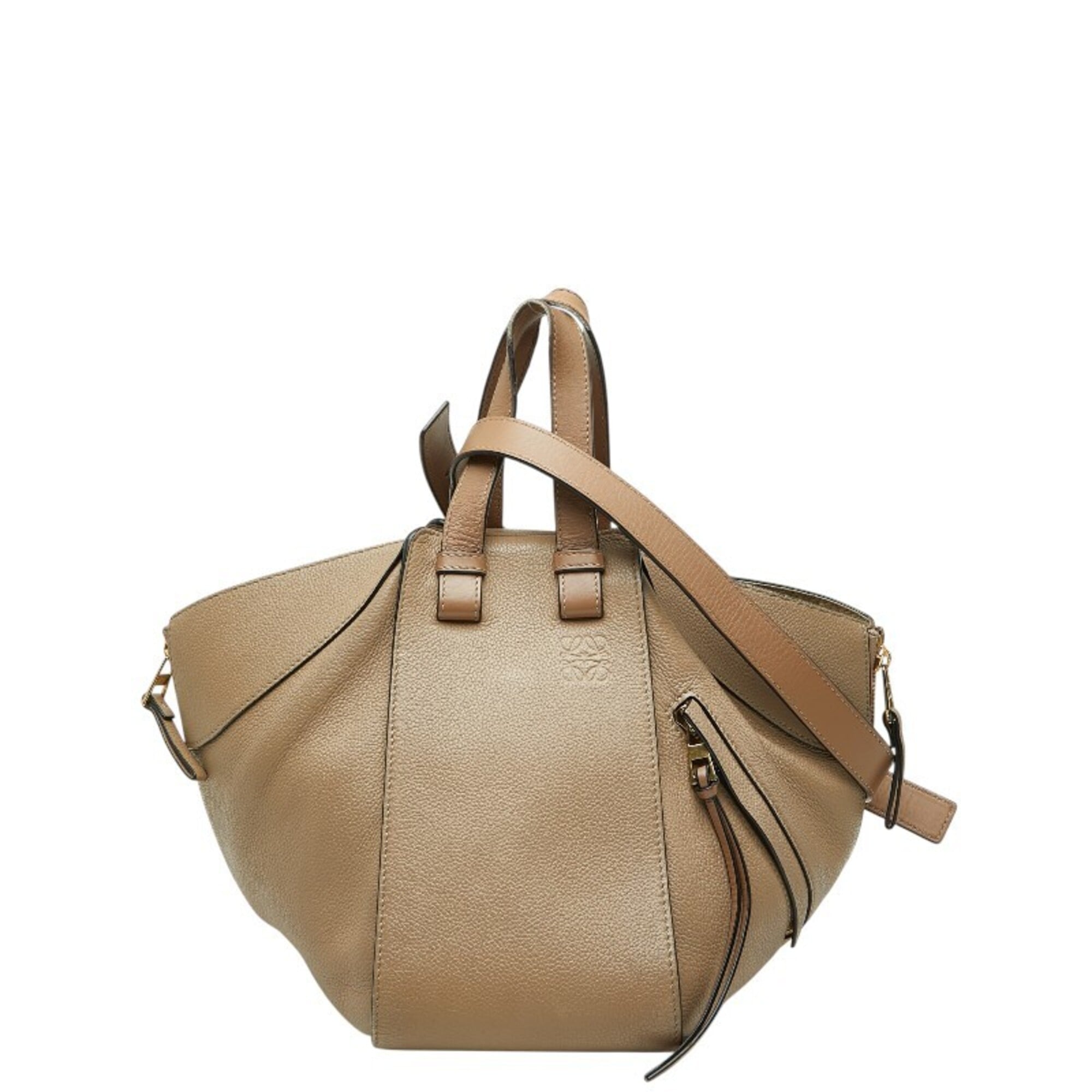 Loewe Beige Leather Handbag Shoulder Bag (Pre-Owned)