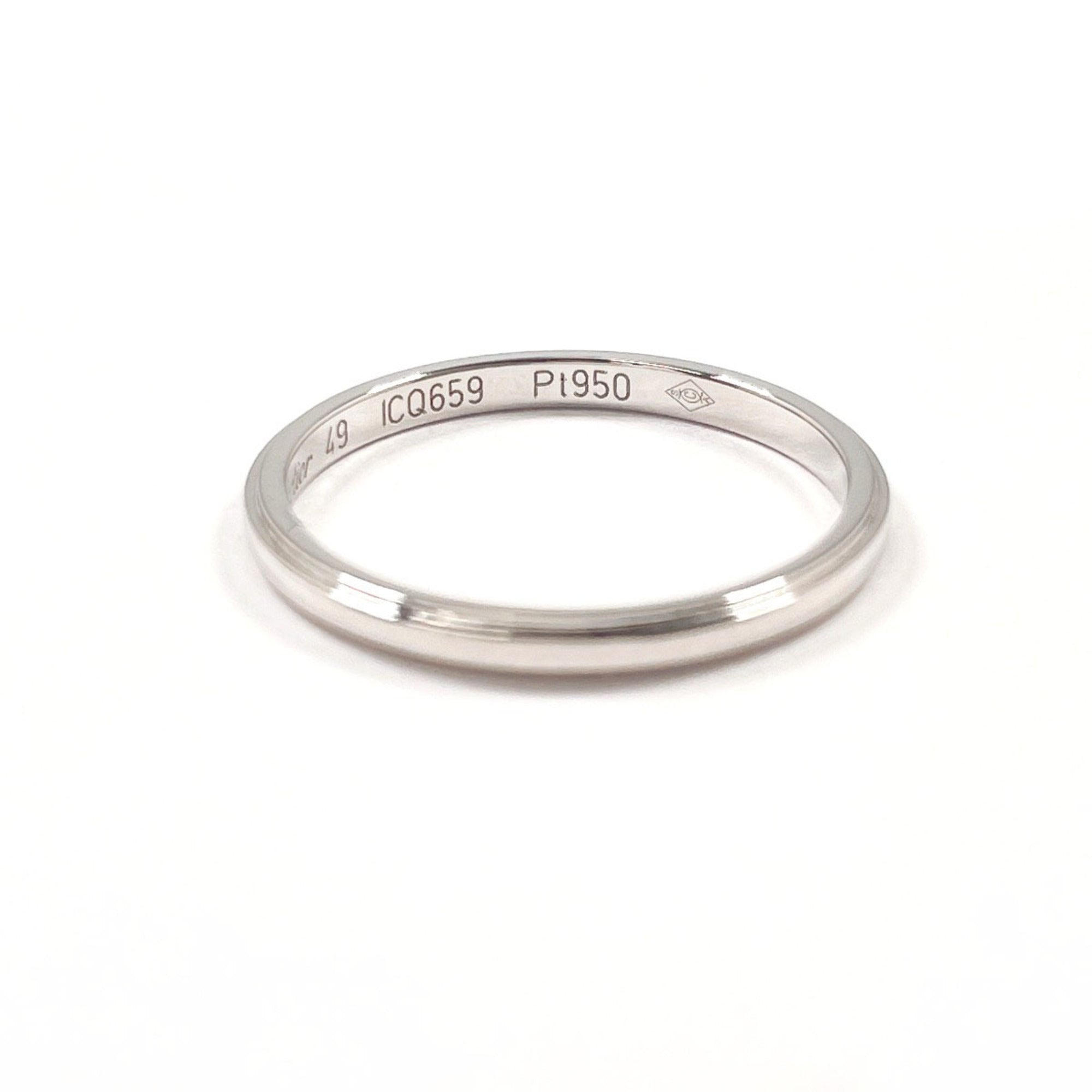 Cartier Silver Platinum 950 Band Ring (Pre-Owned)