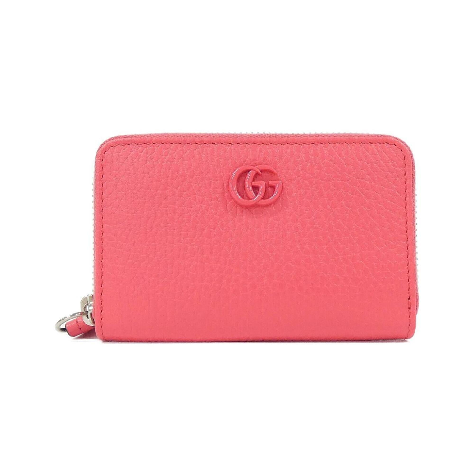 Gucci Coral Pink Leather Coin Purse/Coin Case (Pre-Owned)
