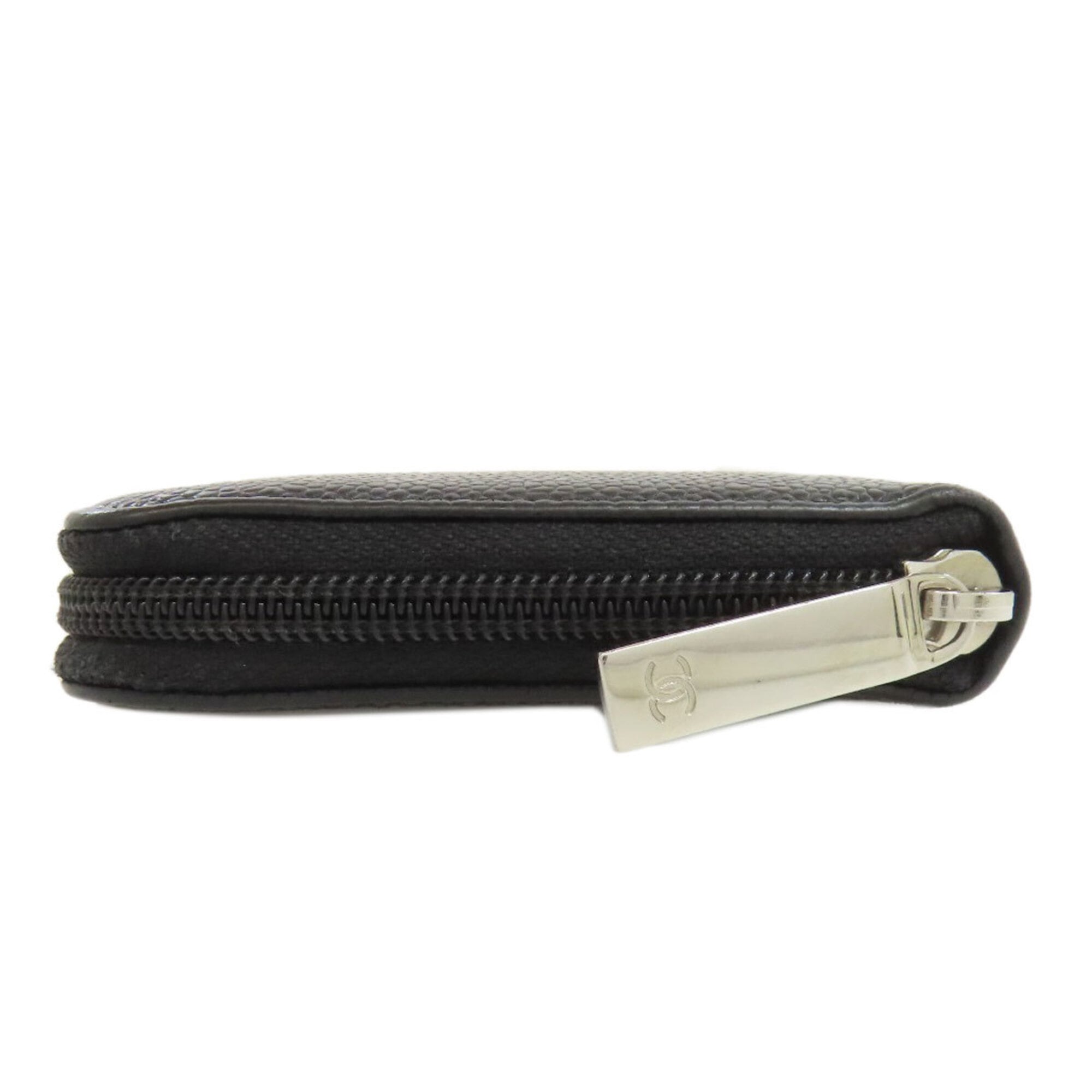 Chanel Black Leather Long Wallet (Bi-Fold) (Pre-Owned)