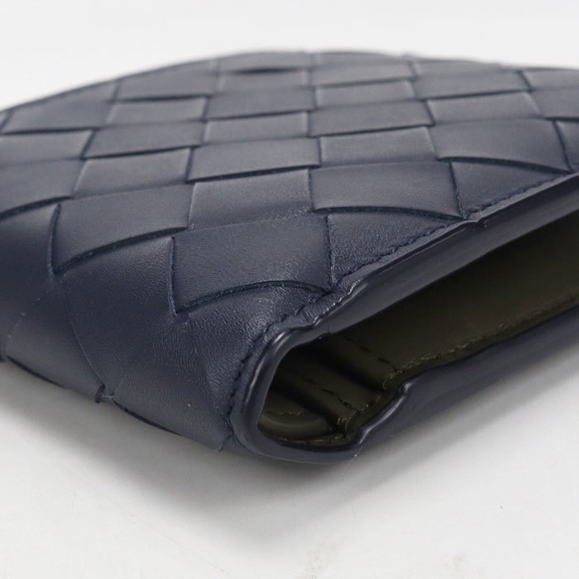 Bottega Veneta Navy Leather Wallet (Bi-Fold) (Pre-Owned)