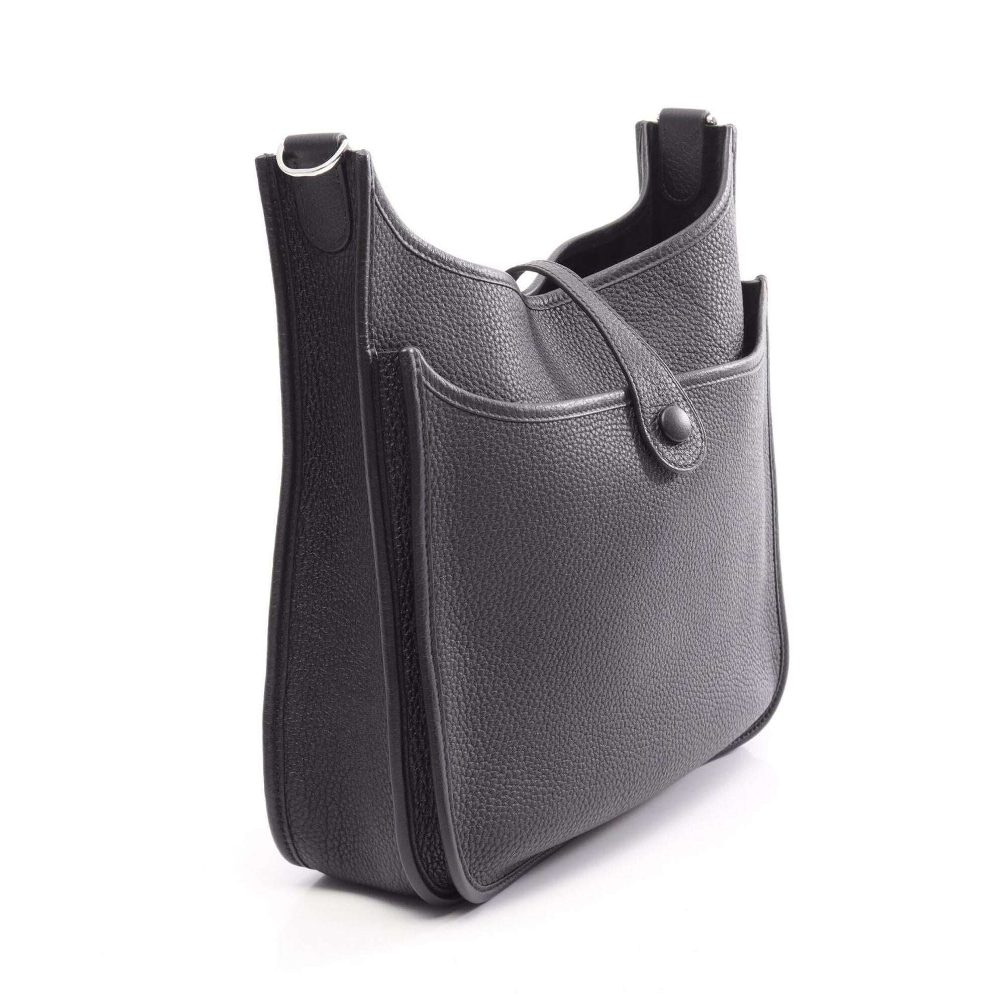 Hermes Black Taurillon Clemence Leather Shoulder Bag (Pre-Owned)